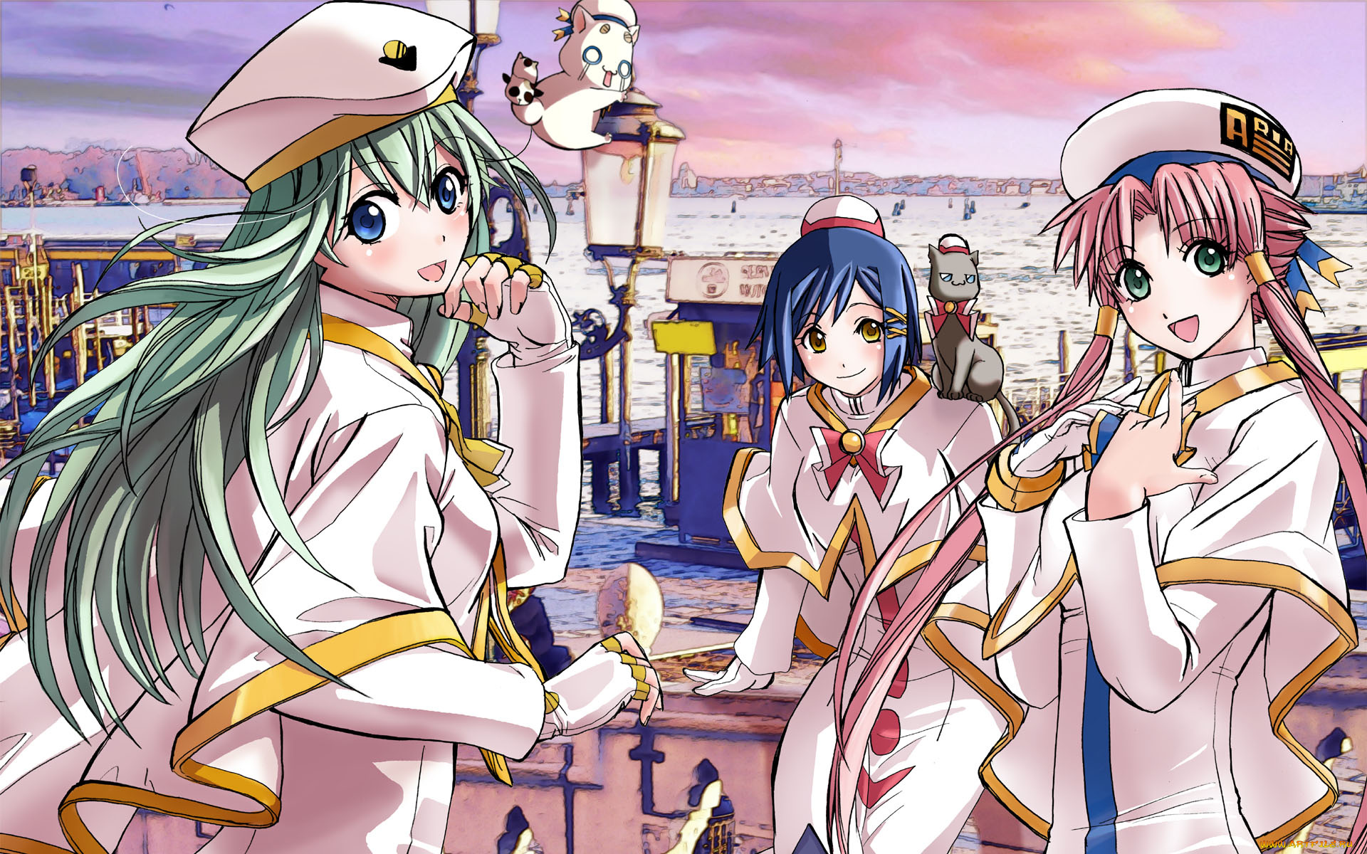 аниме, aria, девушки