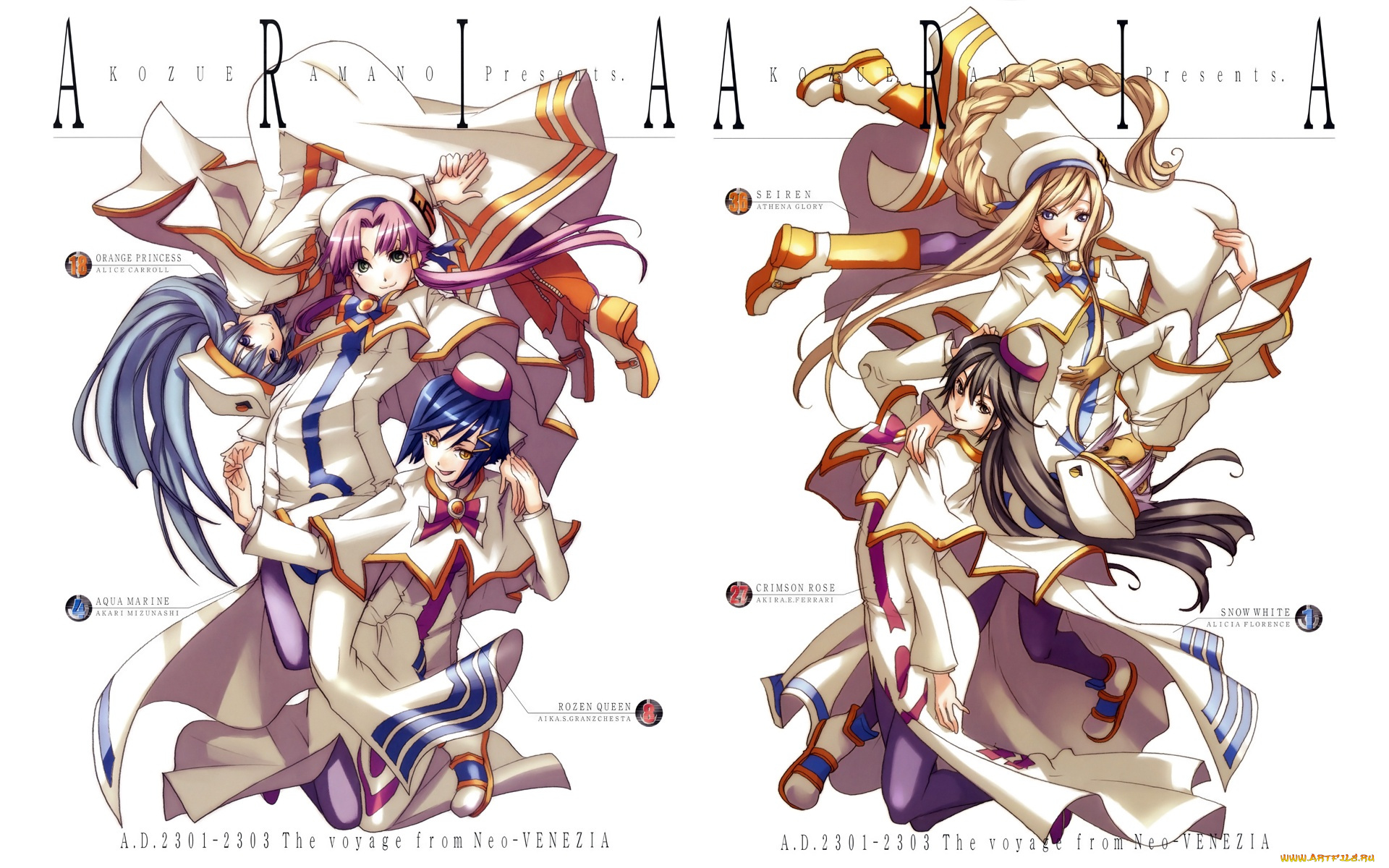 аниме, aria, девушки