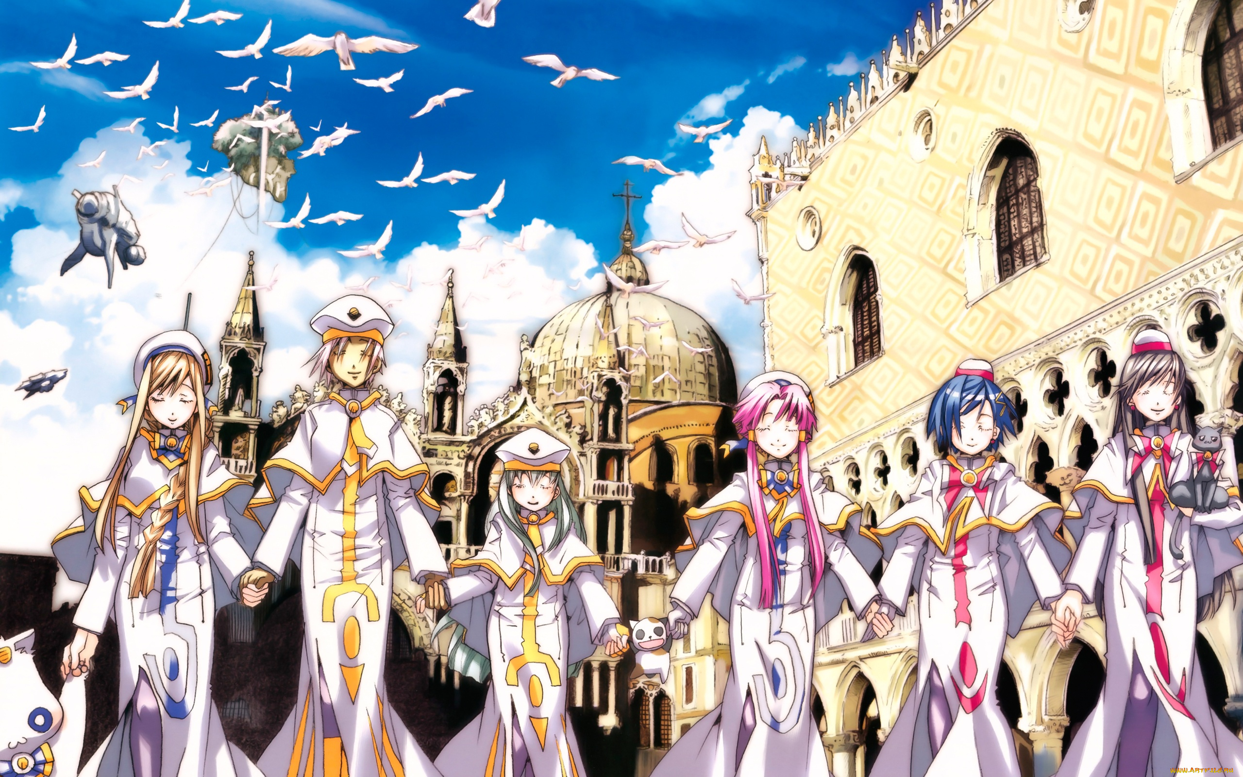 аниме, aria, девушки