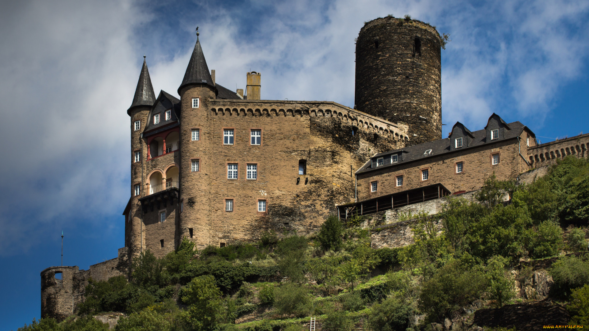 burg, katz, города, замки, германии, замок