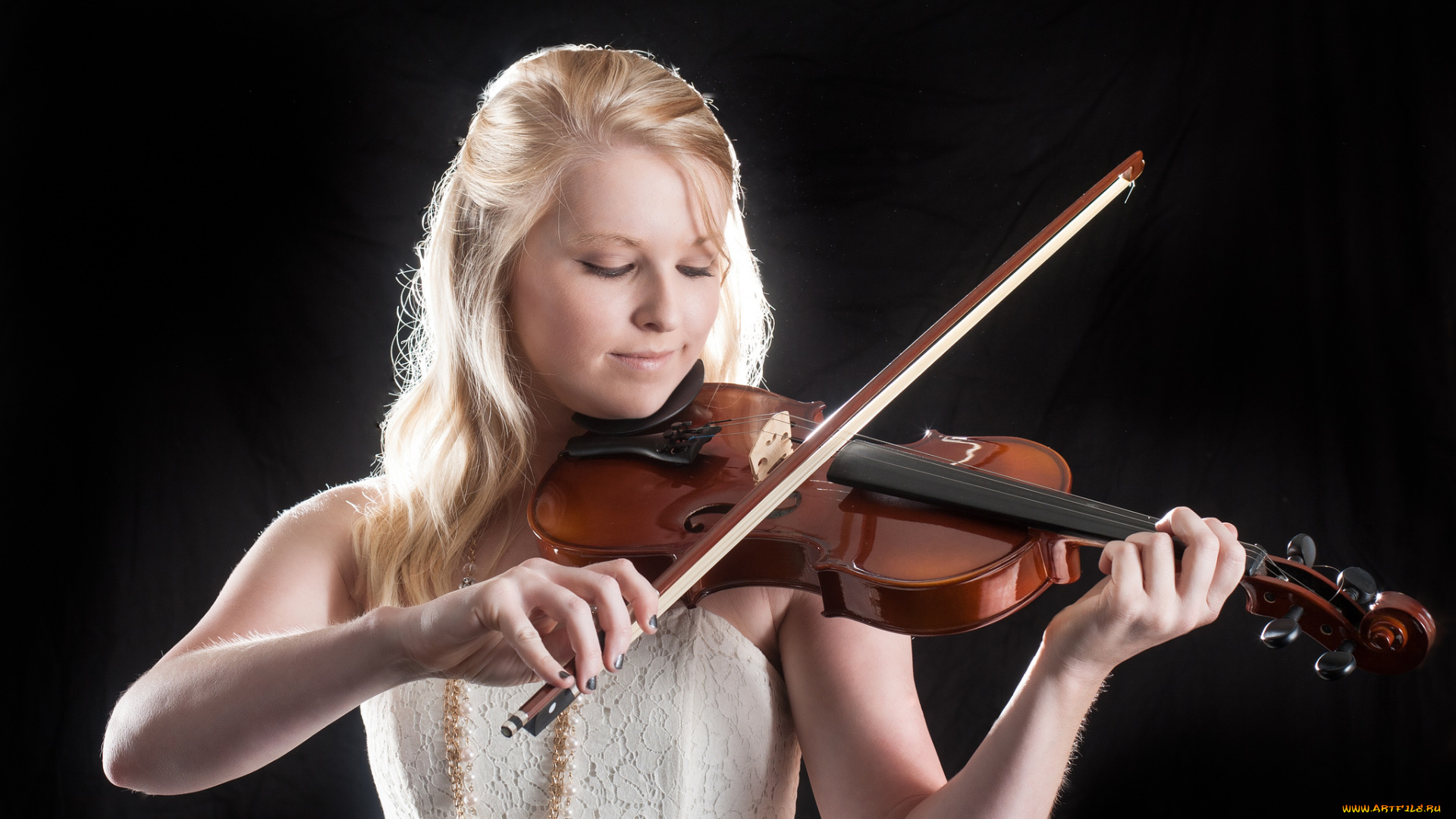 музыка, -, другое, скрипка, девушка