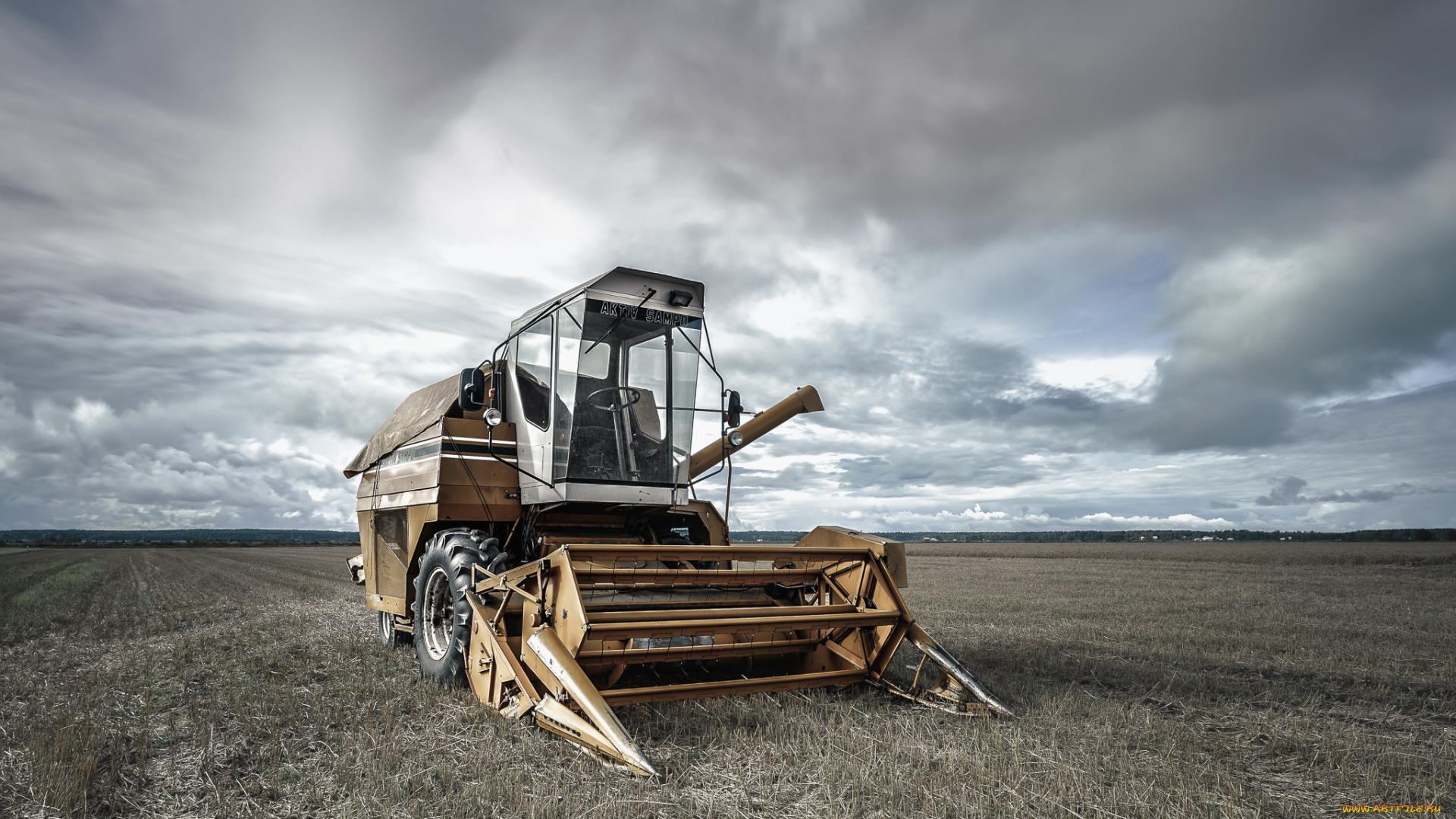 техника, комбайны, поле, комбайн