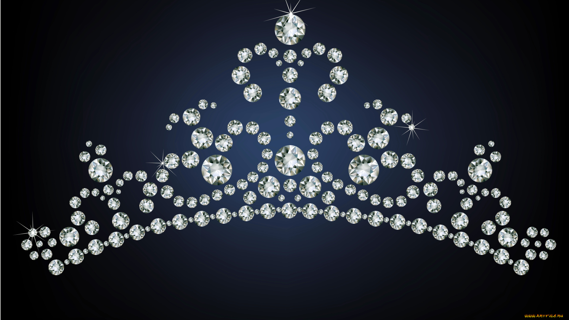 векторная, графика, другое, бриллианты, тиара