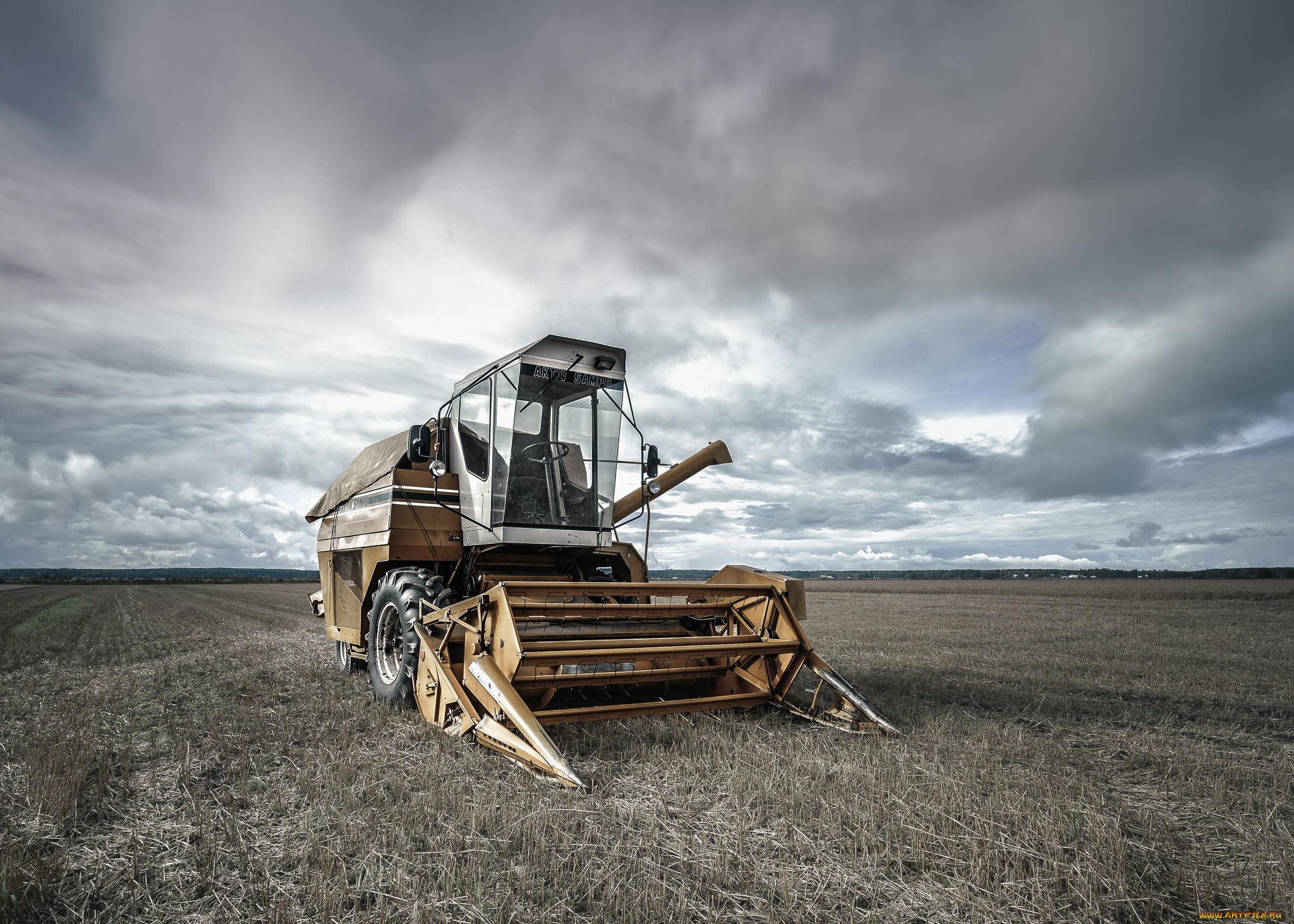 техника, комбайны, поле, комбайн