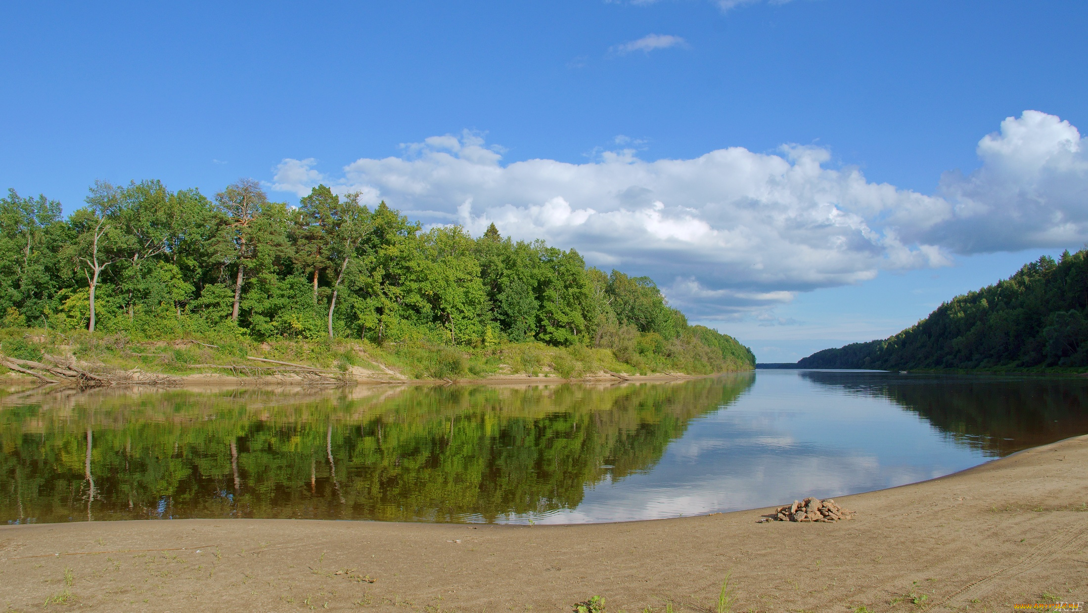 ветлуга, природа, реки, озера, лес, небо, река