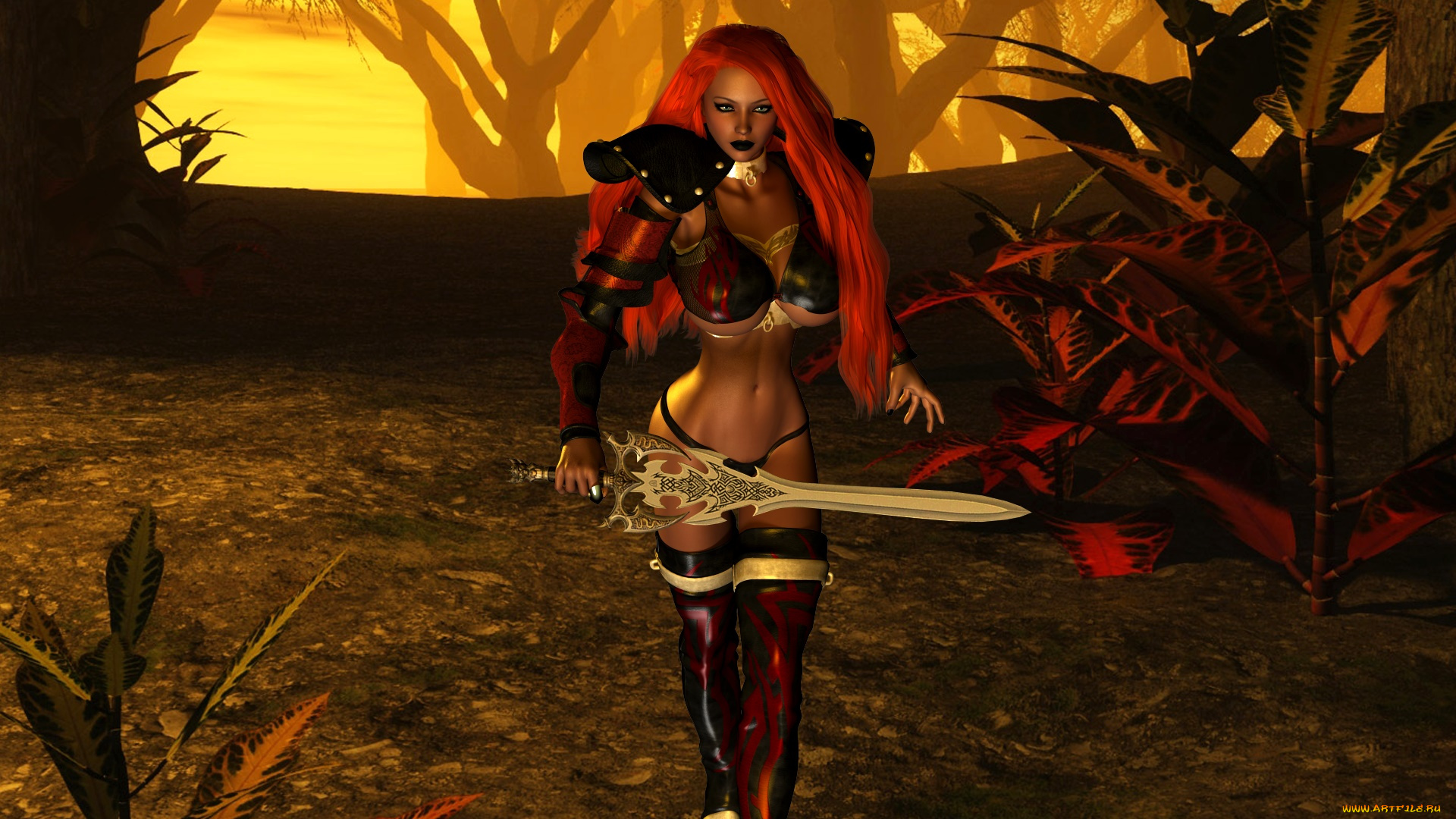 видео, игры, dark, heresy, фон, взгляд, девушка