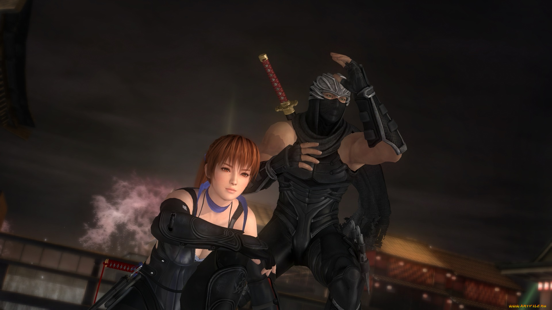 видео, игры, dead, or, alive, 5, взгляд, девушка, ниндзя, фон