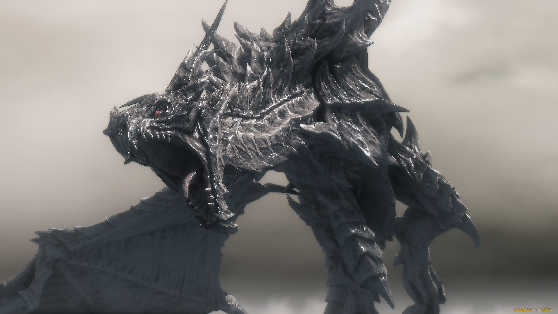 видео, игры, the, elder, scrolls, v, , skyrim, дракон, фон