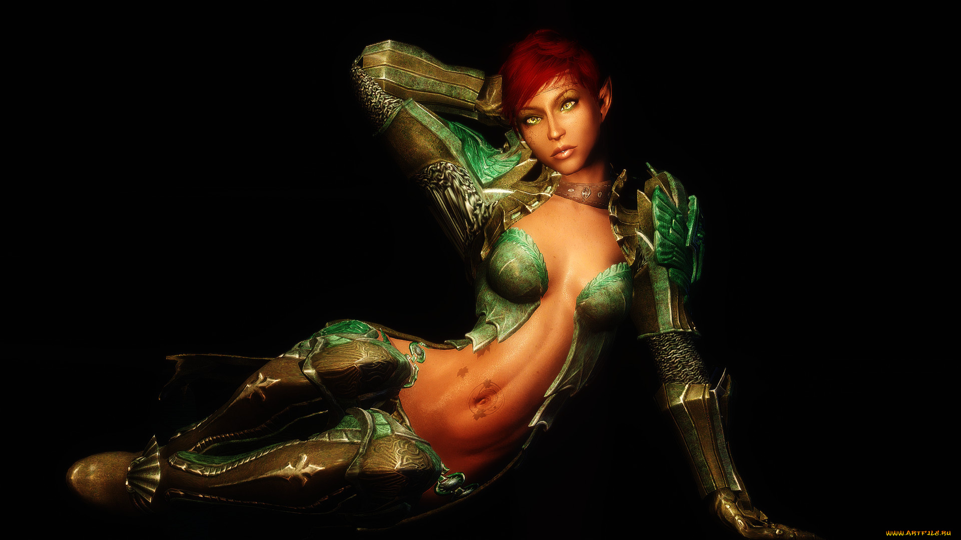 видео, игры, the, elder, scrolls, v, , skyrim, фон, взгляд, эльфийка