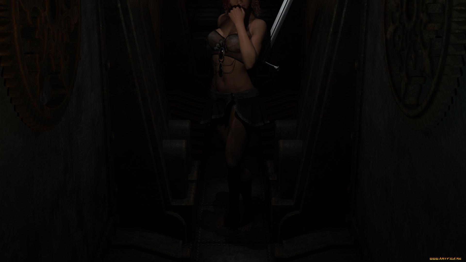 3д, графика, амазонки, , amazon, оружие, взгляд, фон, девушка