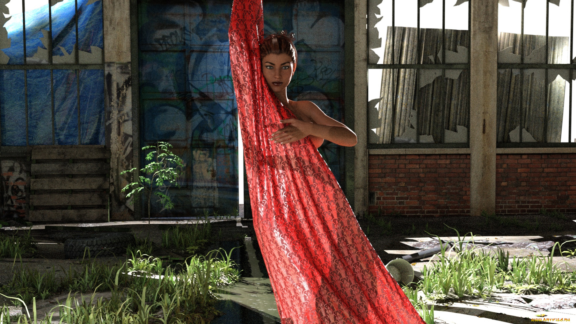 3д, графика, люди, , people, девушка, взгляд, фон