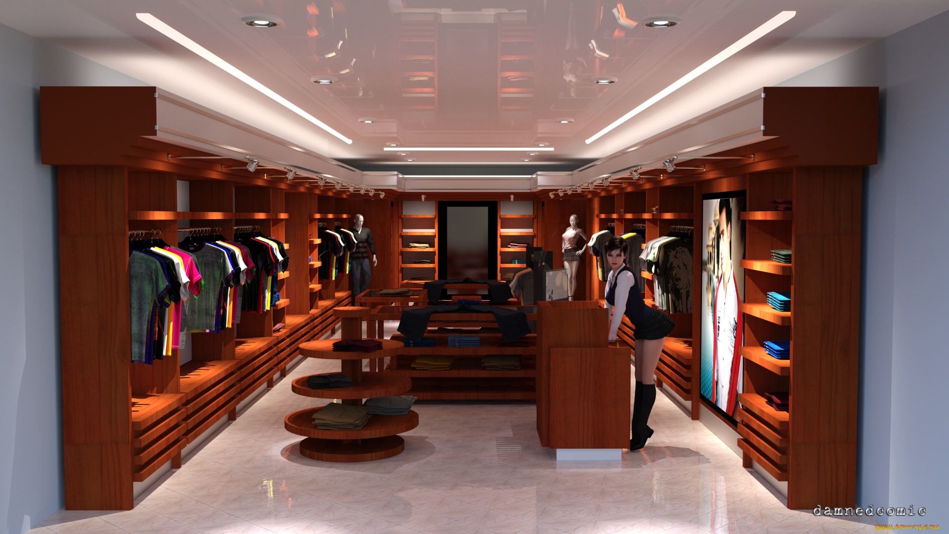 3д, графика, люди, , people, девушка, взгляд, фон, интерьер