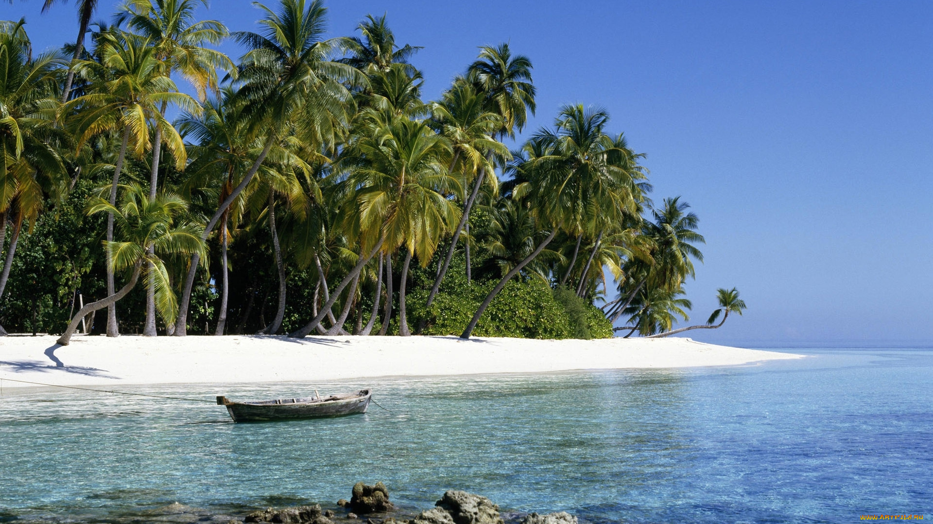 корабли, лодки, , шлюпки, пляж, лодка, пальмы, море, остров
