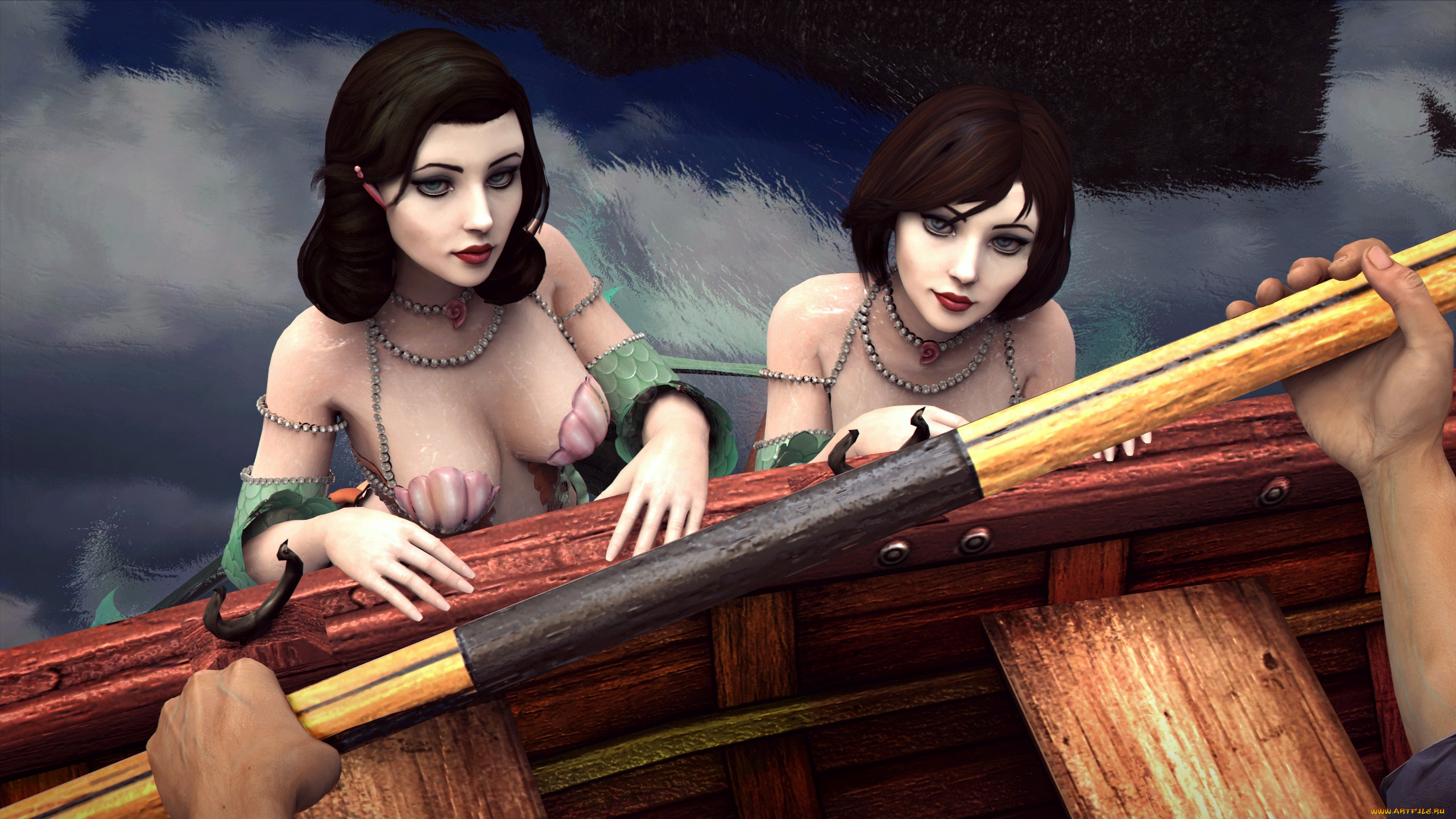 3д, графика, фантазия, , fantasy, фон, взгляд, девушки