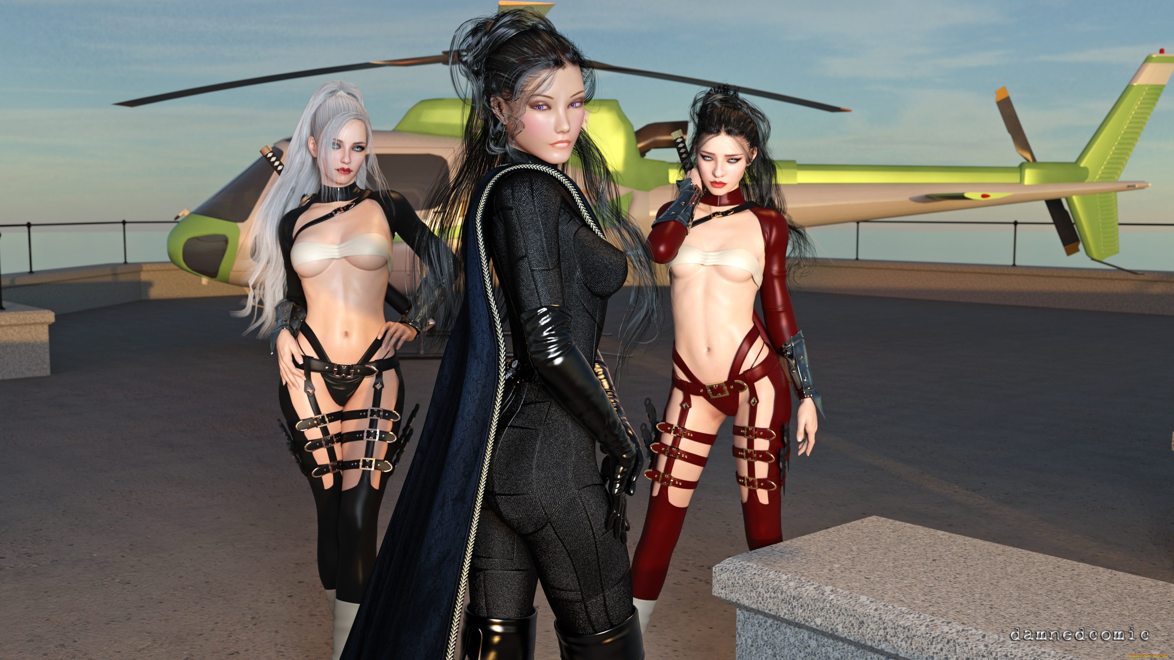 3д, графика, фантазия, , fantasy, фон, взгляд, девушки