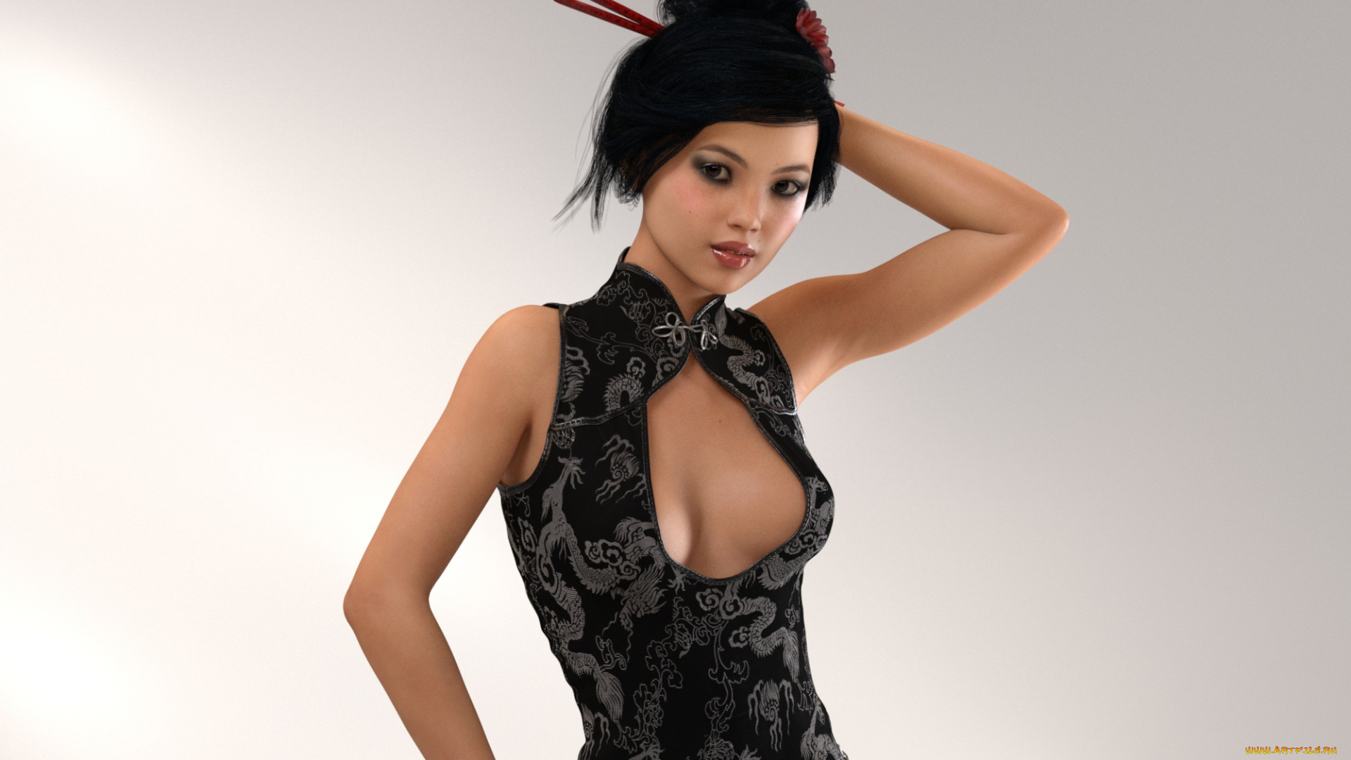 3д, графика, люди, , people, девушка, взгляд, фон