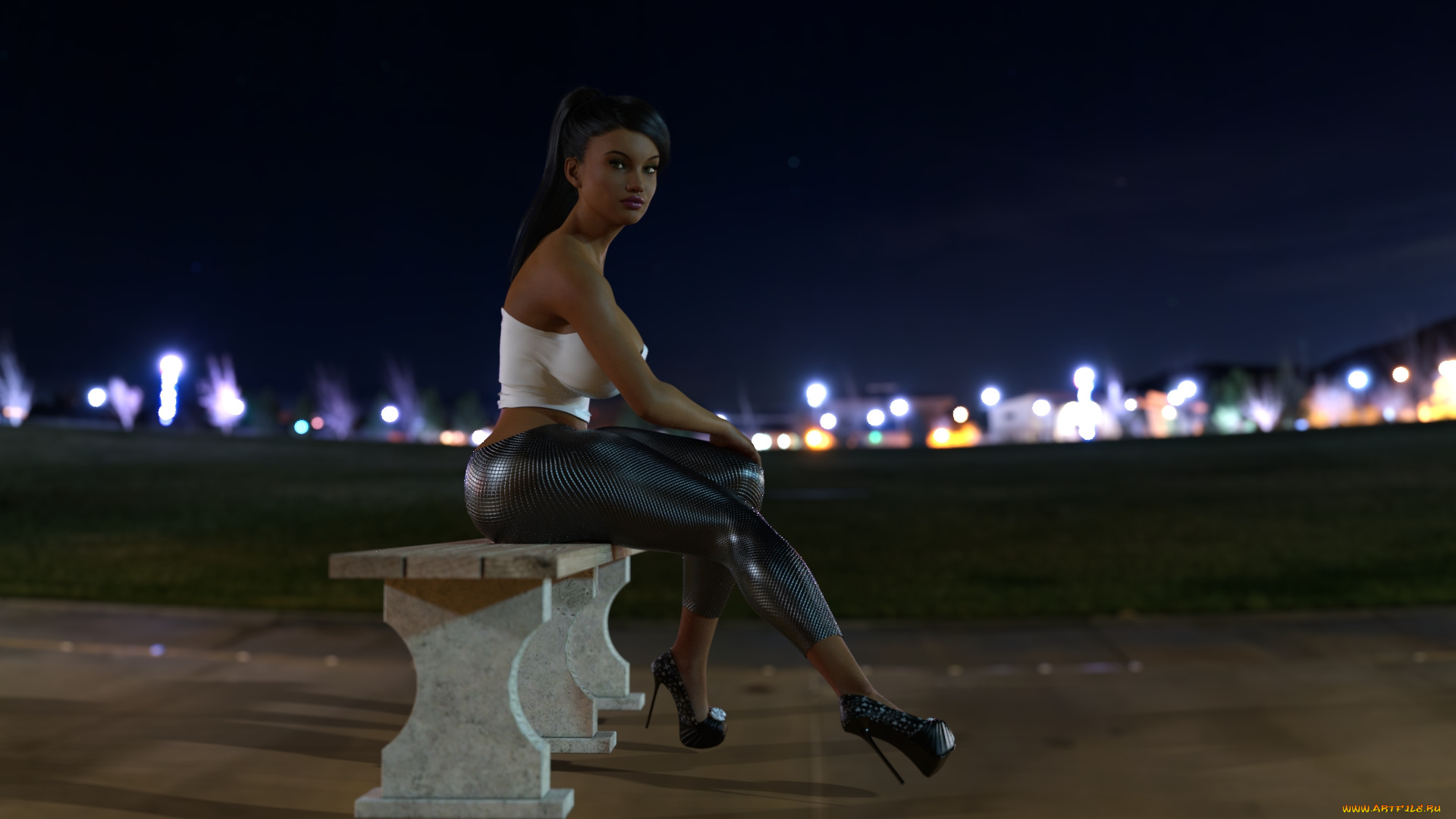 3д, графика, люди, , people, девушка, взгляд, фон