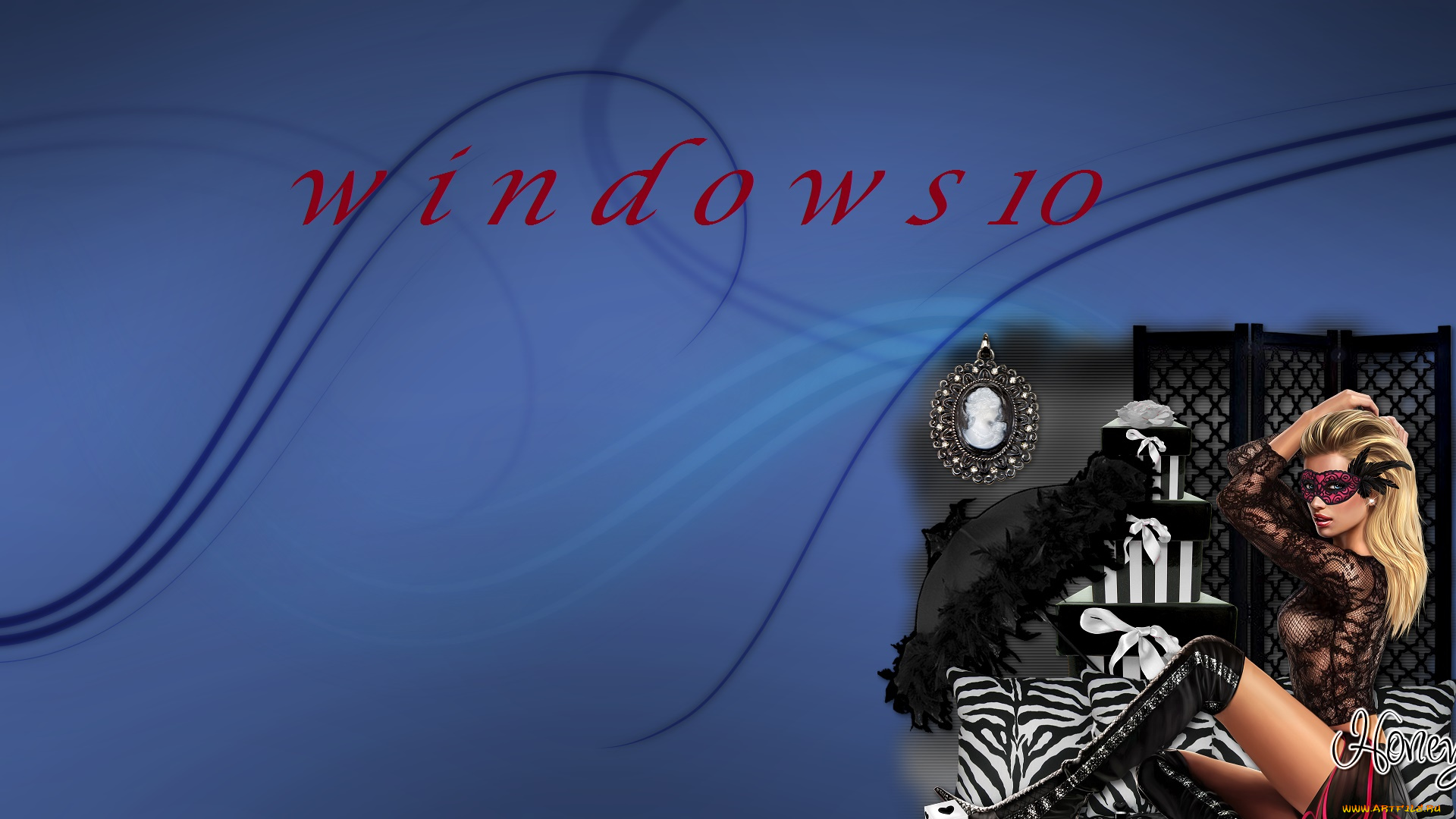 компьютеры, windows, , 10, девушка, взгляд, фон, логотип