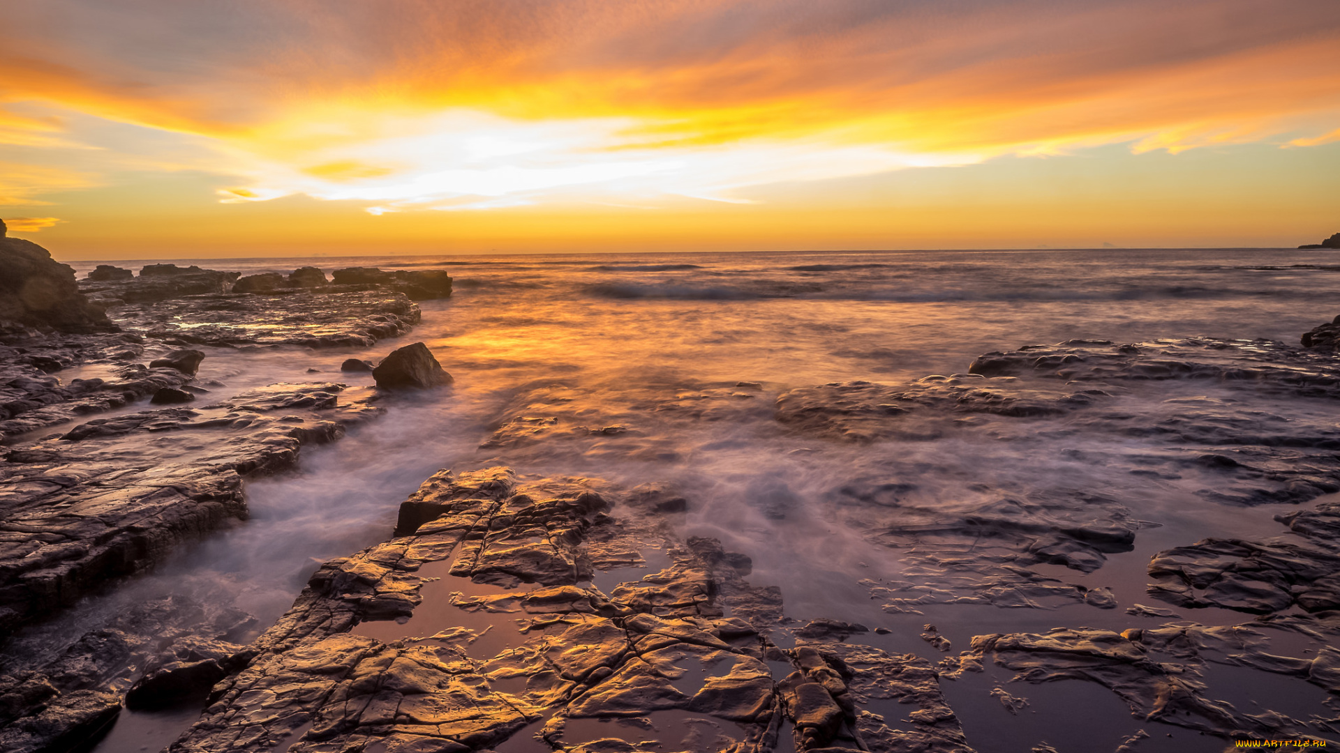 природа, побережье, простор