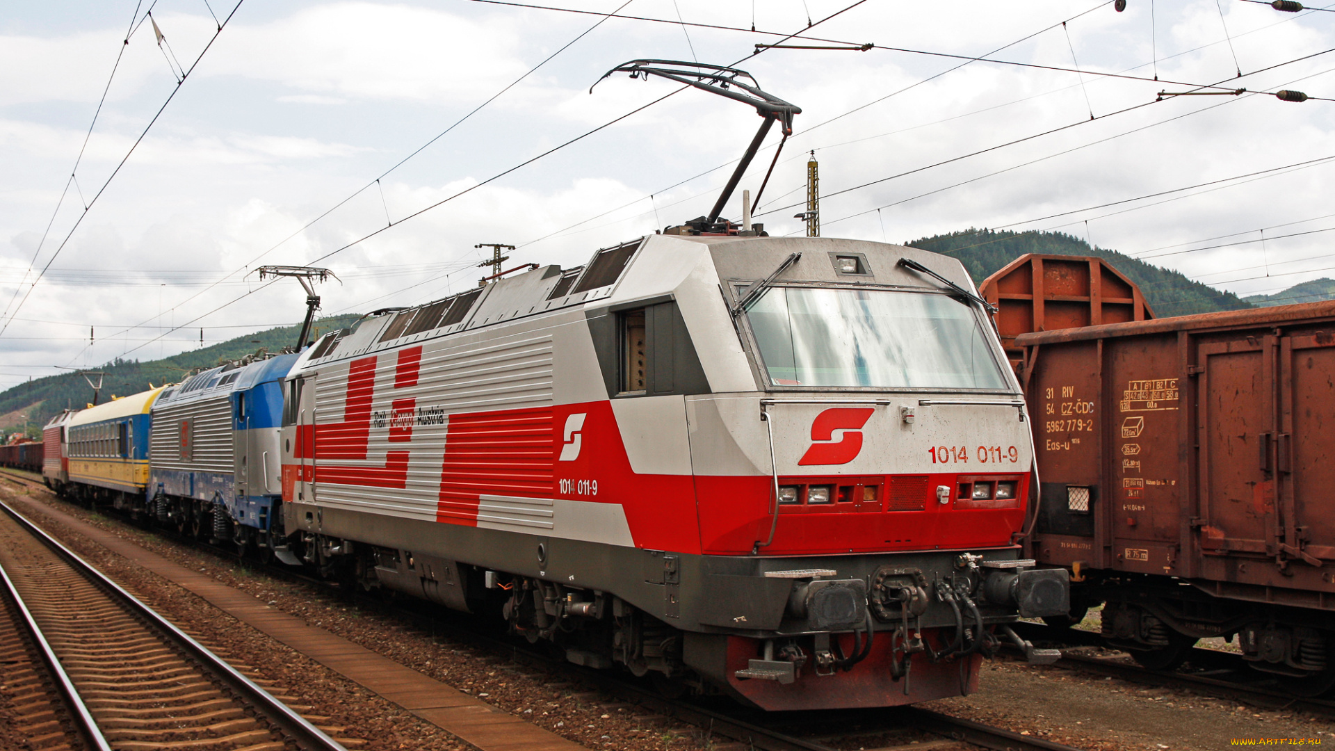 техника, электровозы, локомотив, состав