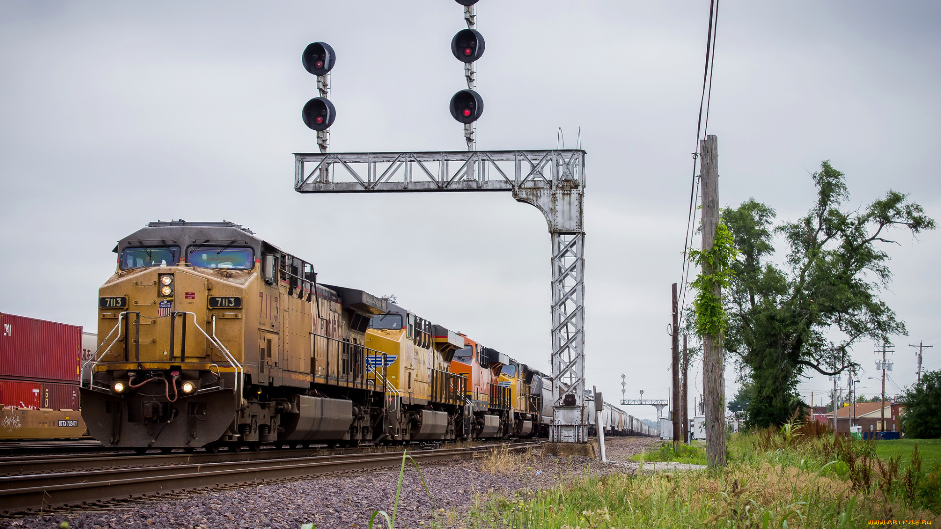 техника, поезда, локомотив, состав