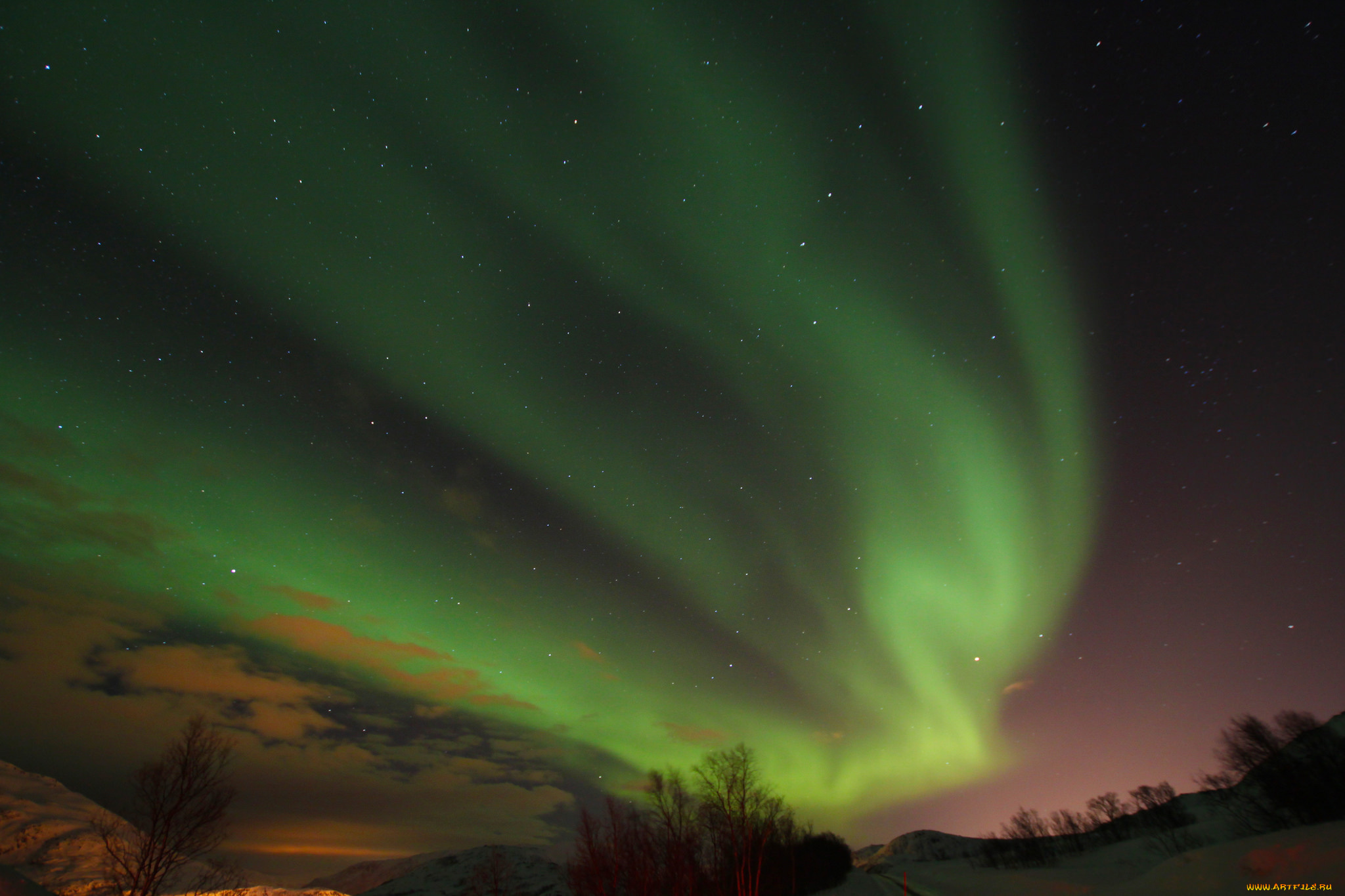 природа, северное, сияние, сияние