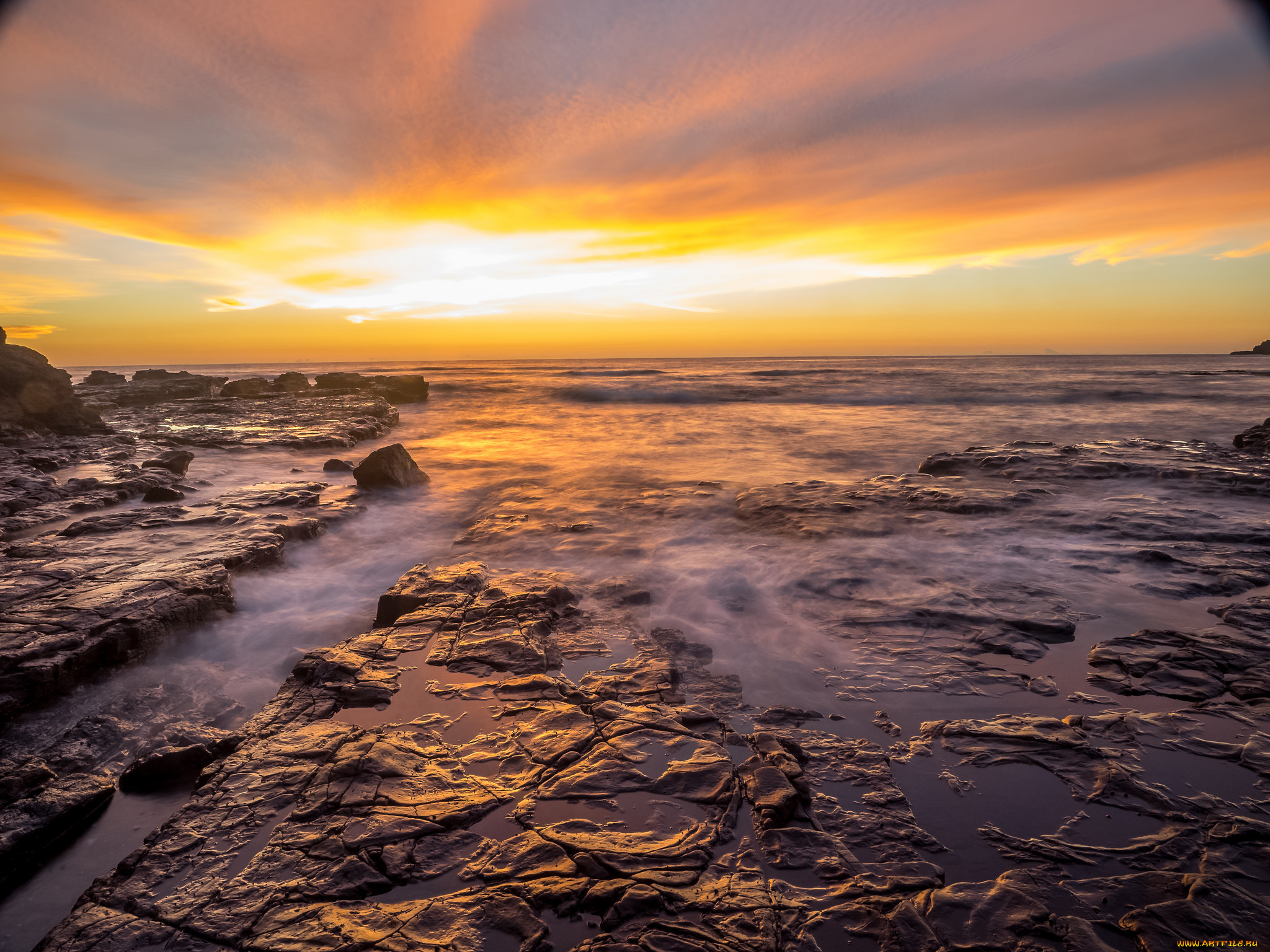 природа, побережье, простор