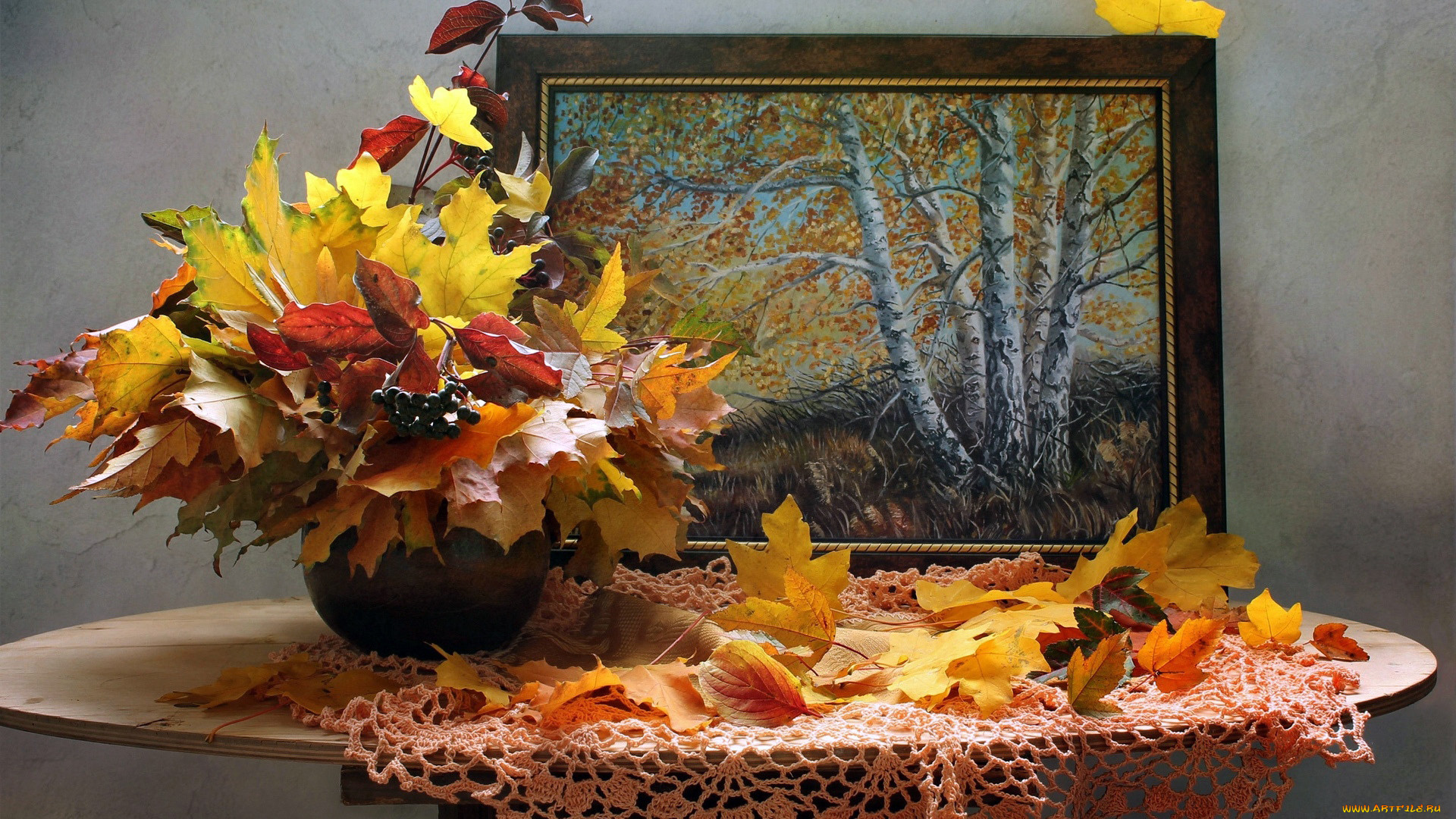 интерьер, декор, , отделка, , сервировка, картина, листья