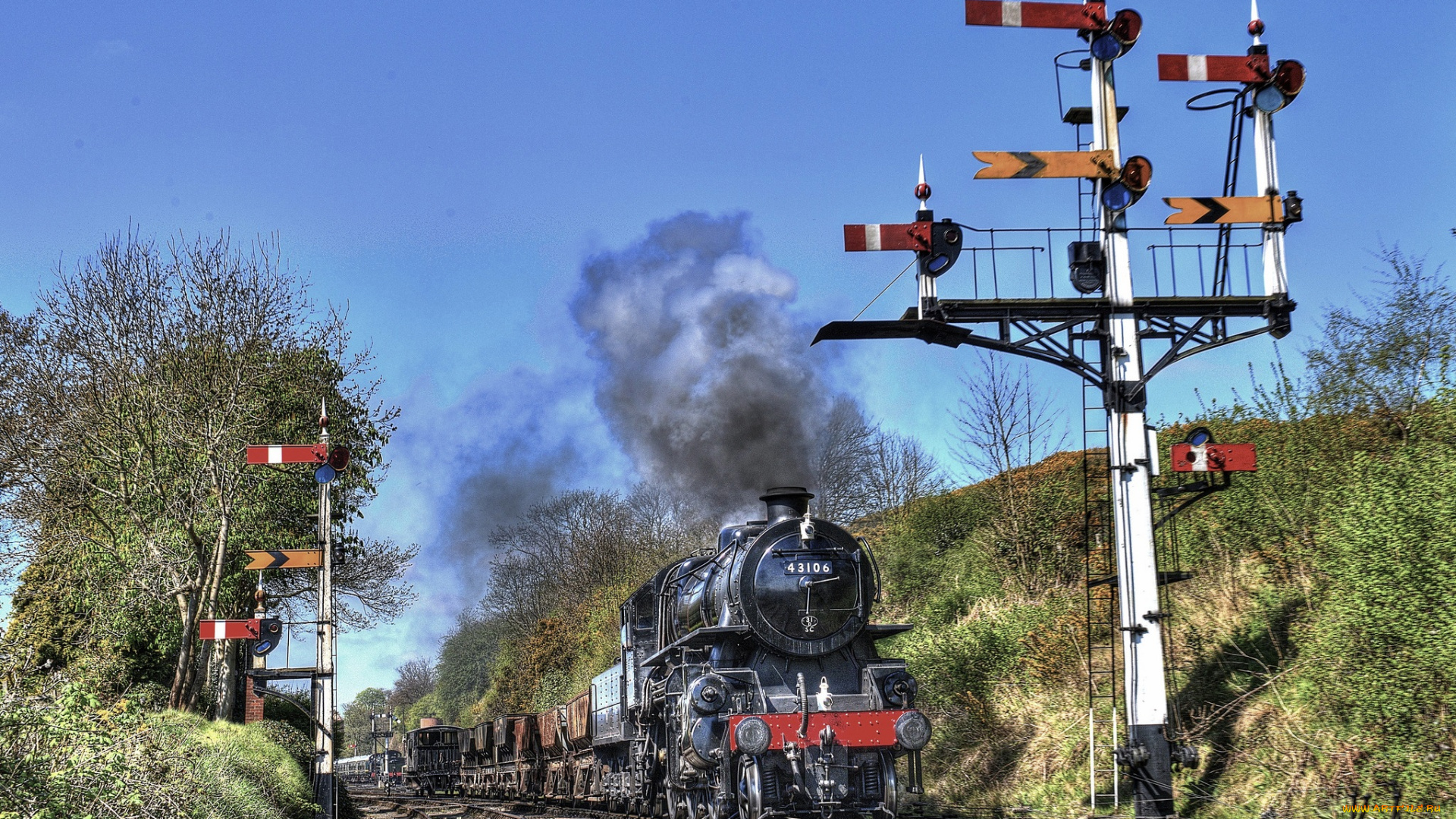 техника, паровозы, состав, локомотив