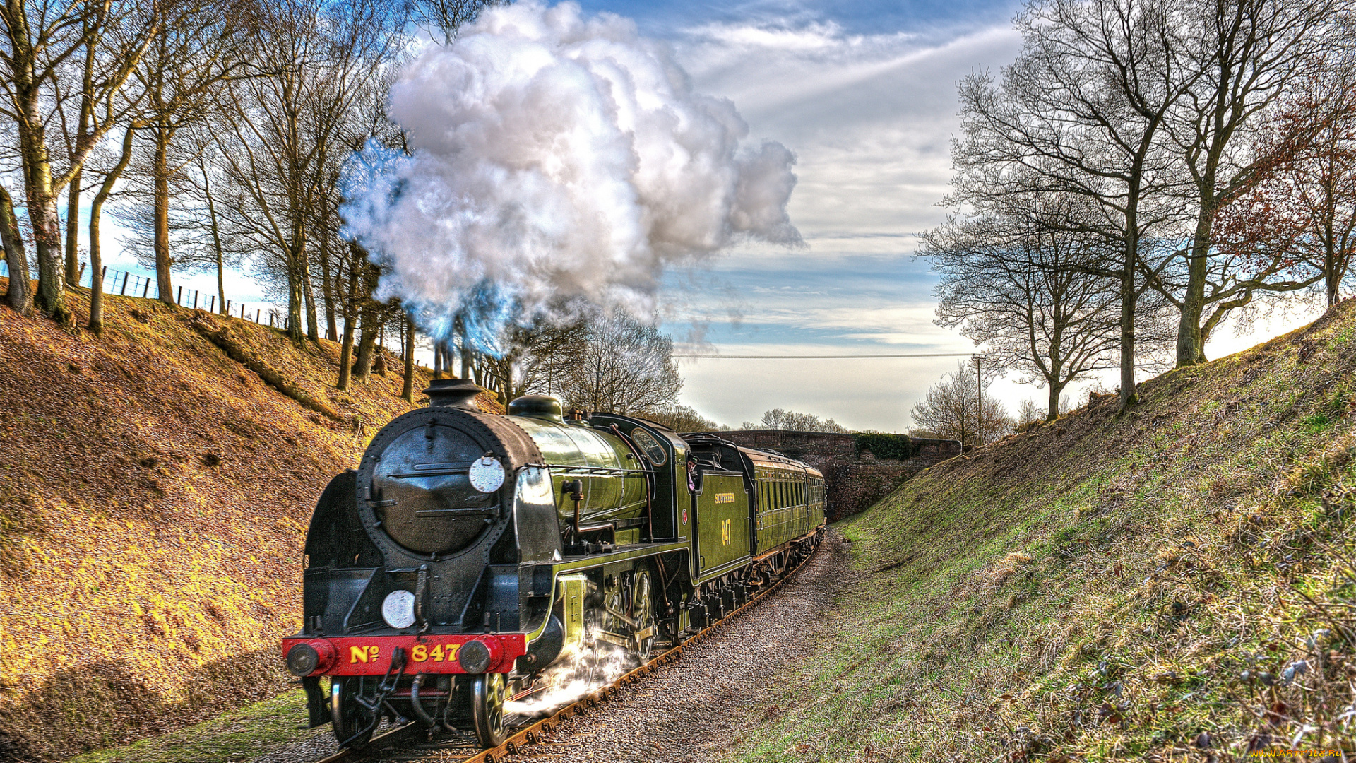 техника, паровозы, состав, локомотив