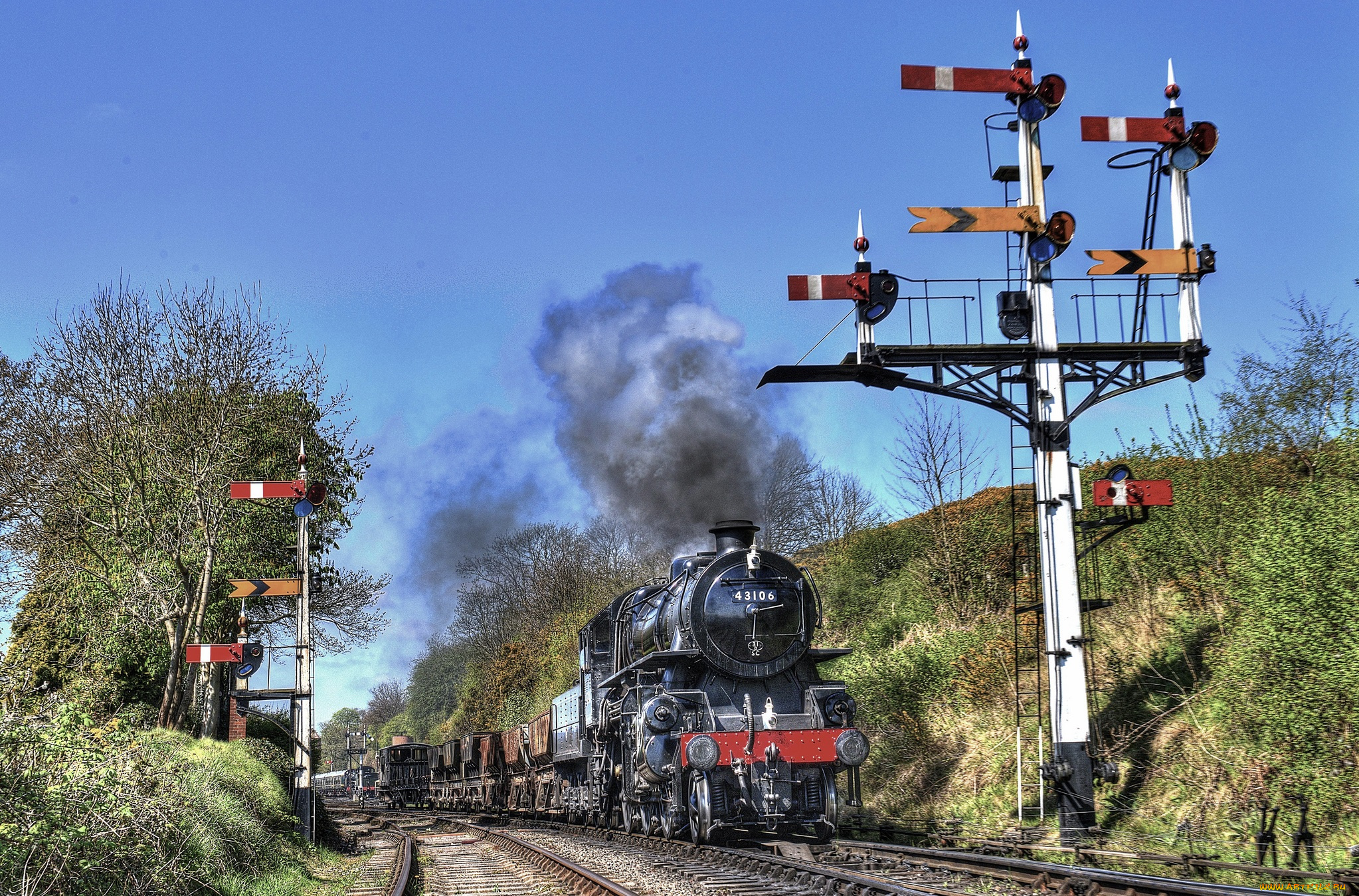 техника, паровозы, состав, локомотив