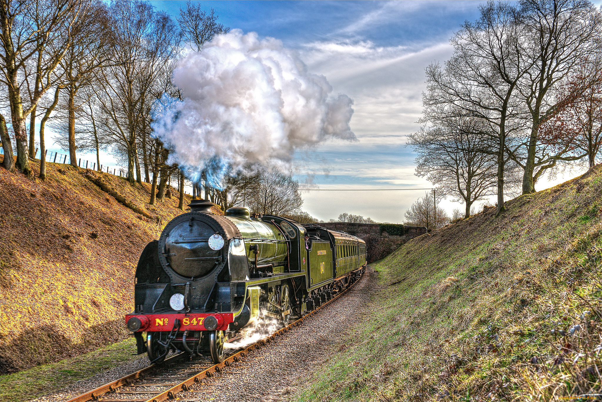 техника, паровозы, состав, локомотив