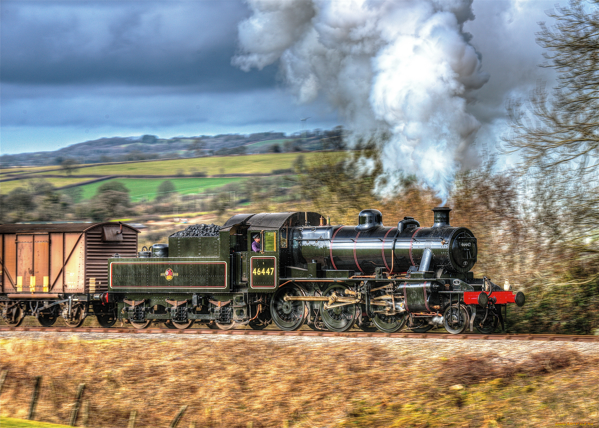 техника, паровозы, локомотив, состав