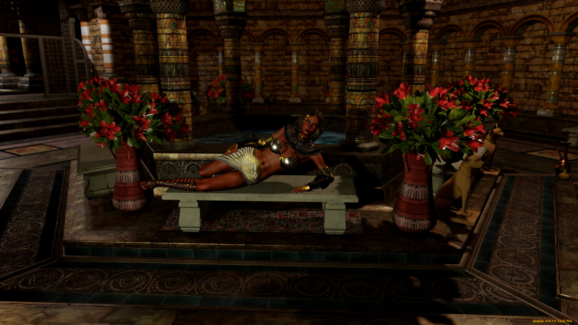 3д, графика, фантазия, , fantasy, девушка, взгляд, фон