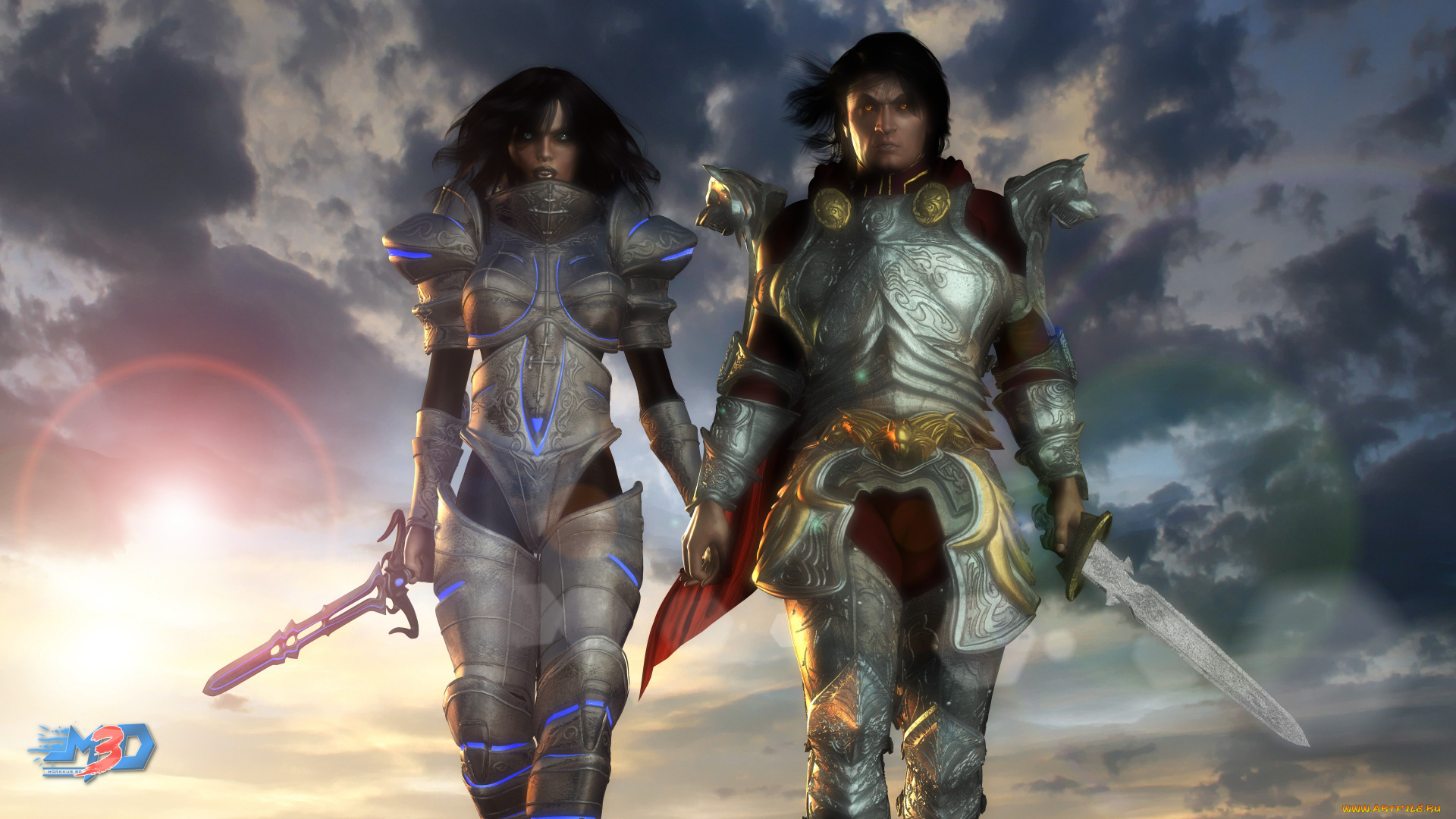 3д, графика, фантазия, , fantasy, фон, взгляд, девушки