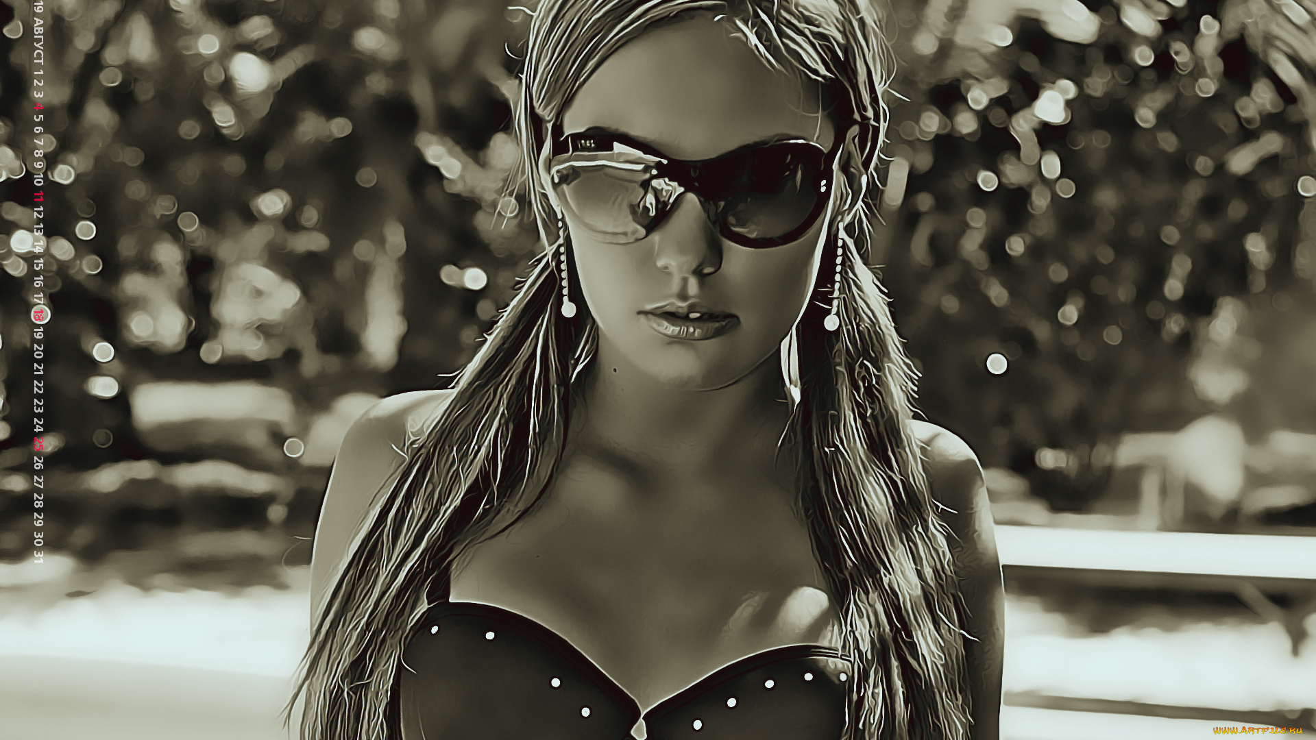 календари, компьютерный, дизайн, 2019, calendar, женщина, лицо, девушка, очки