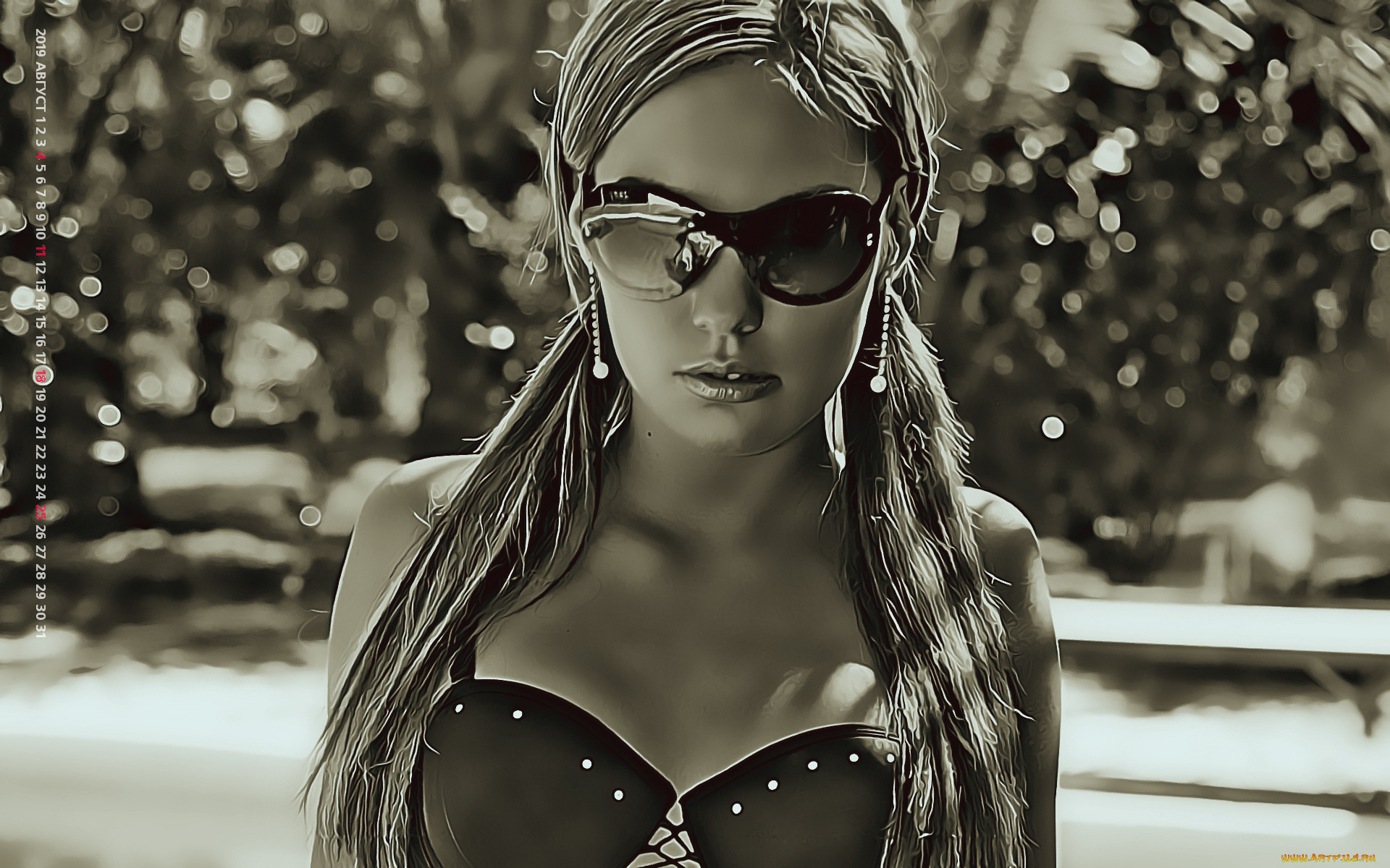 календари, компьютерный, дизайн, 2019, calendar, женщина, лицо, девушка, очки