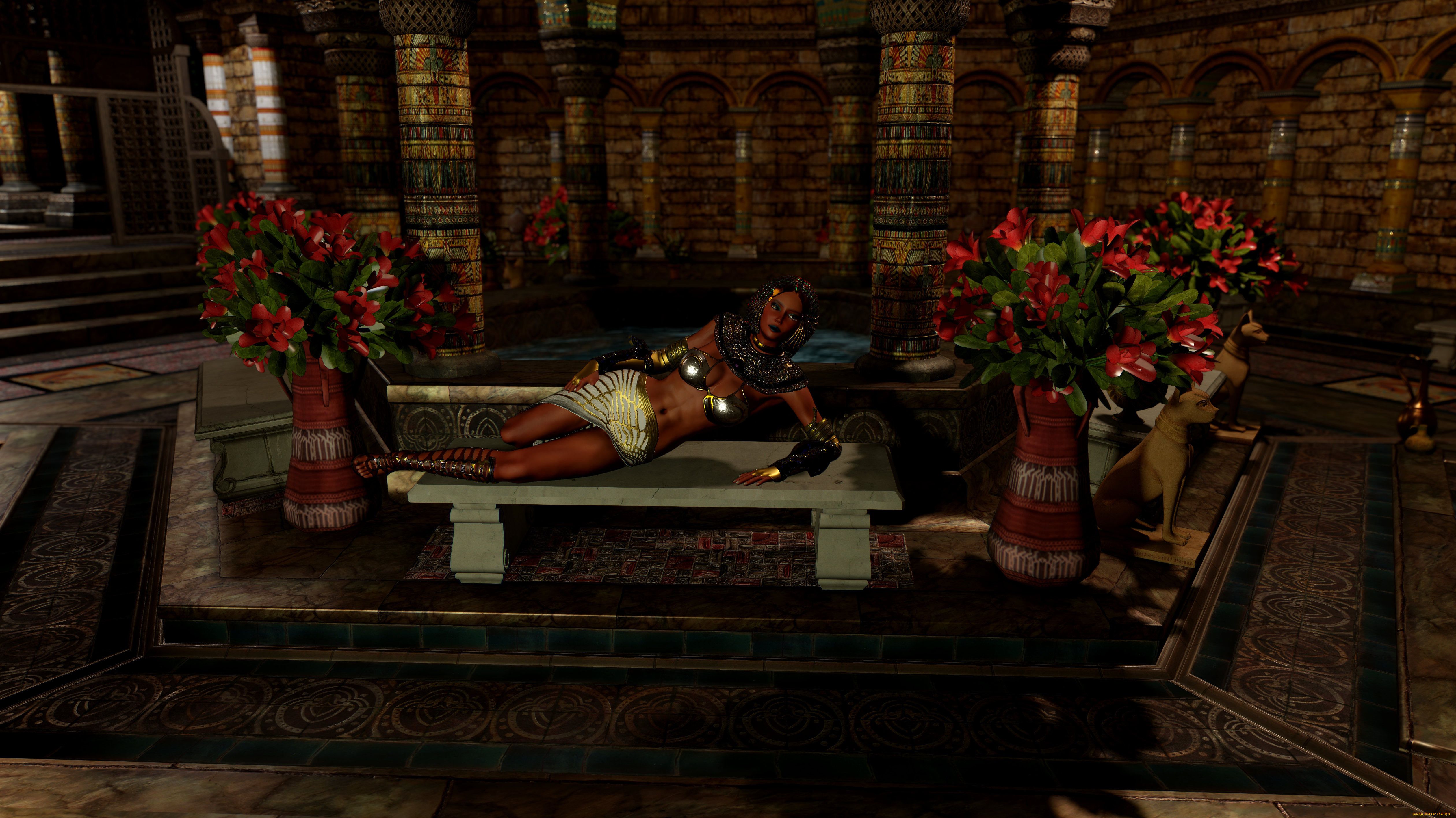 3д, графика, фантазия, , fantasy, девушка, взгляд, фон