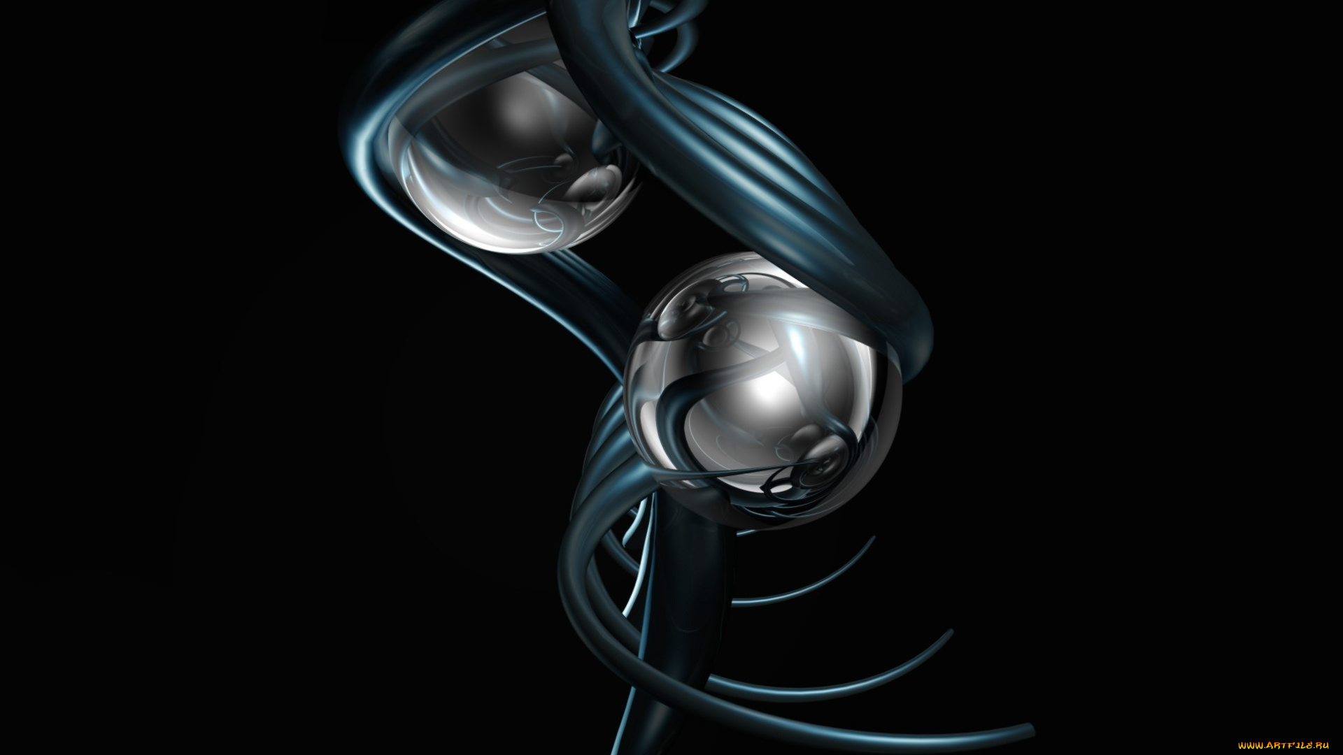 3д, графика, абстракция, , abstract, шары, переплетение