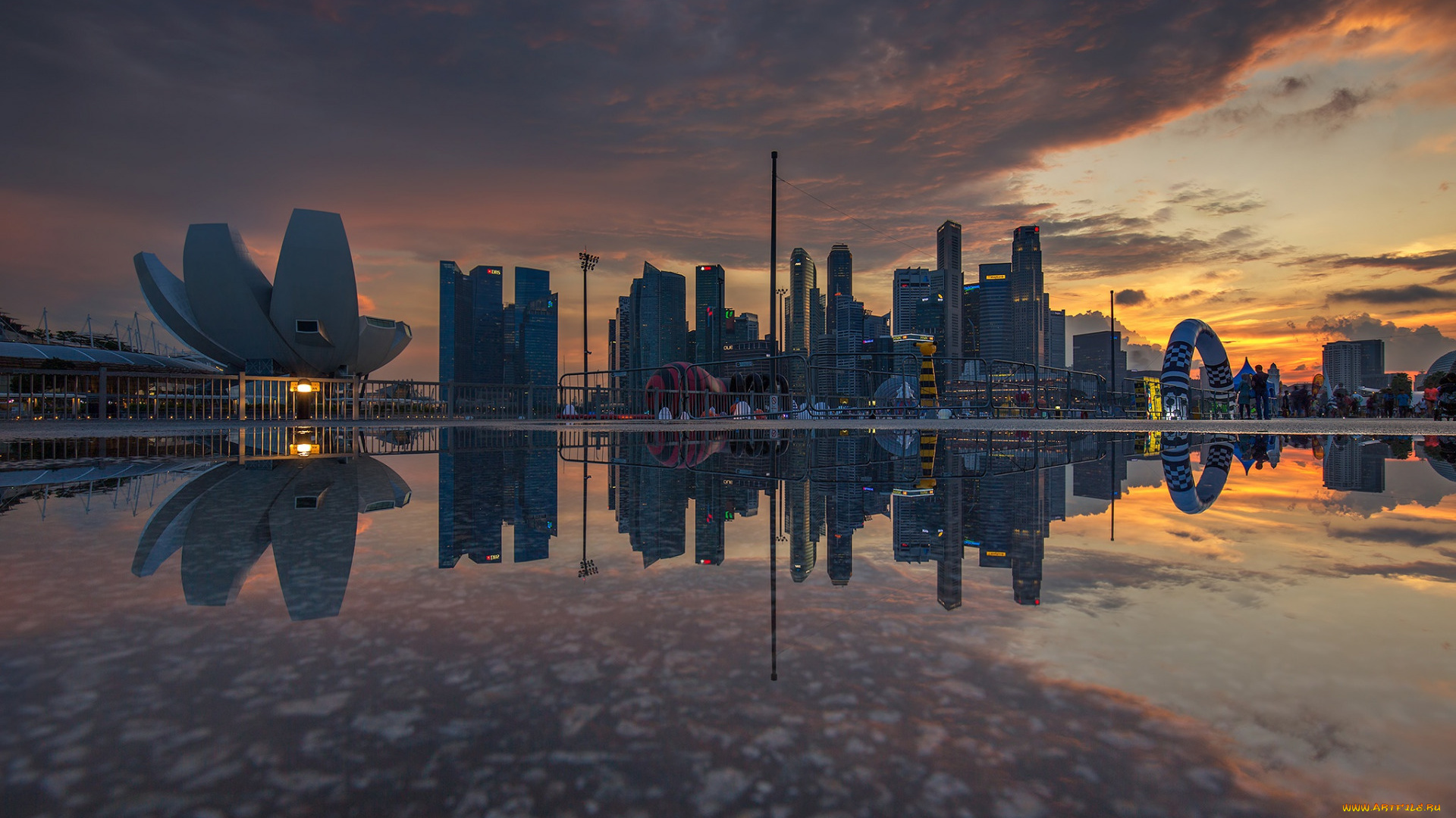 города, сингапур, , сингапур, cингапур, вечер, закат, небоскребы, панорама, современная, архитектура, городской, вид