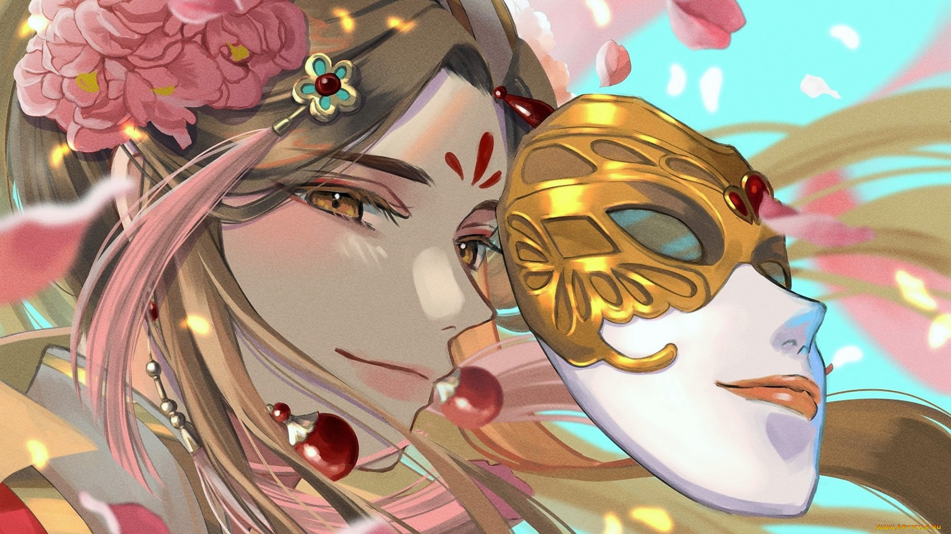 аниме, tian, guan, ci, fu, се, лянь, маска