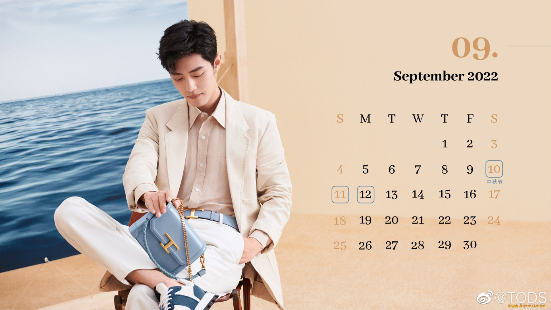 календари, знаменитости, сяо, чжань, костюм, барсетка, картина