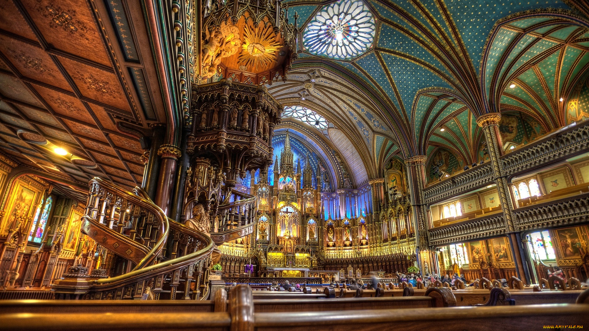 the, notre, dame, basilica, интерьер, убранство, , роспись, храма, the, notre, dame, basilica