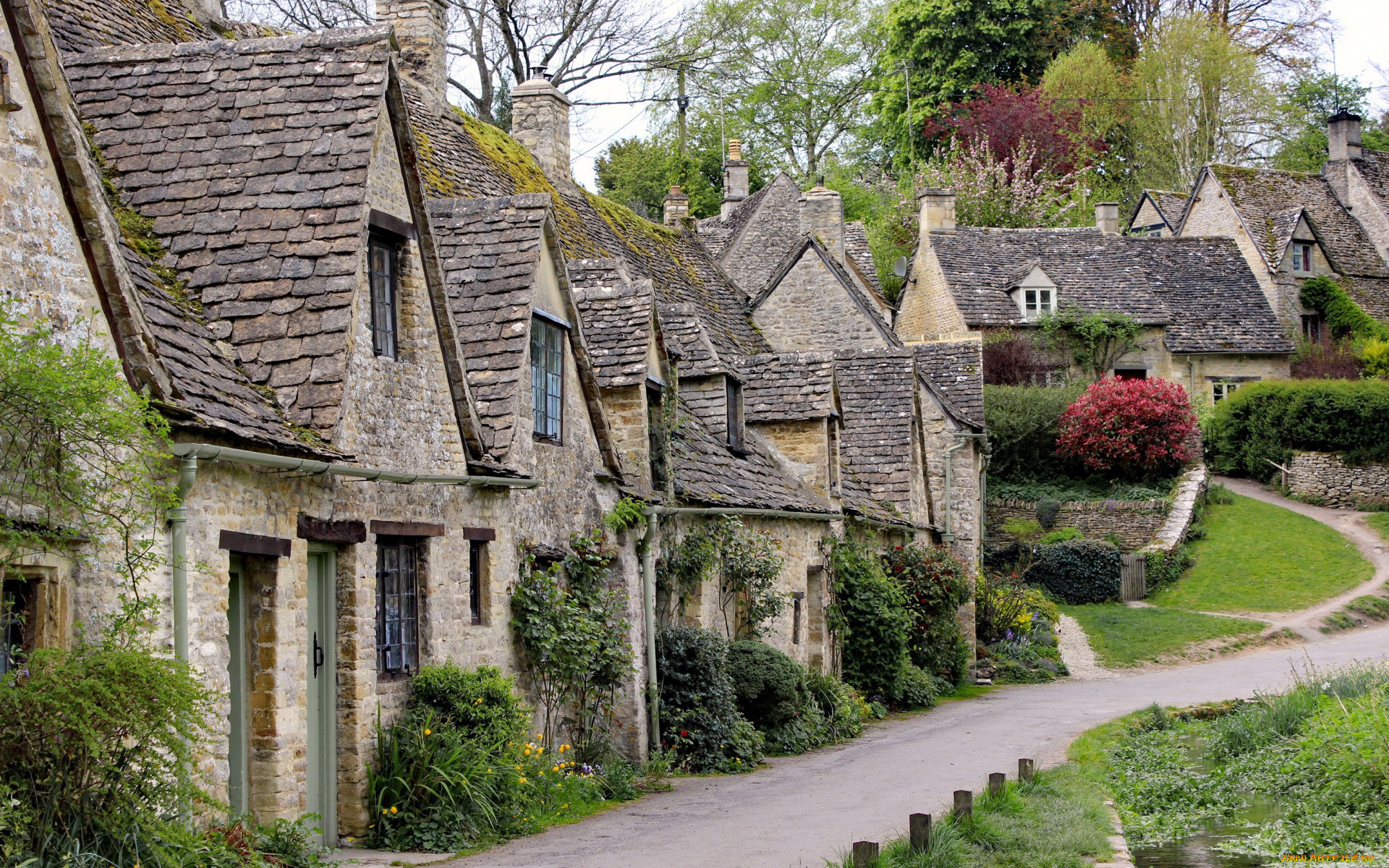 bibury, gloucestershire, england, города, -, улицы, , площади, , набережные