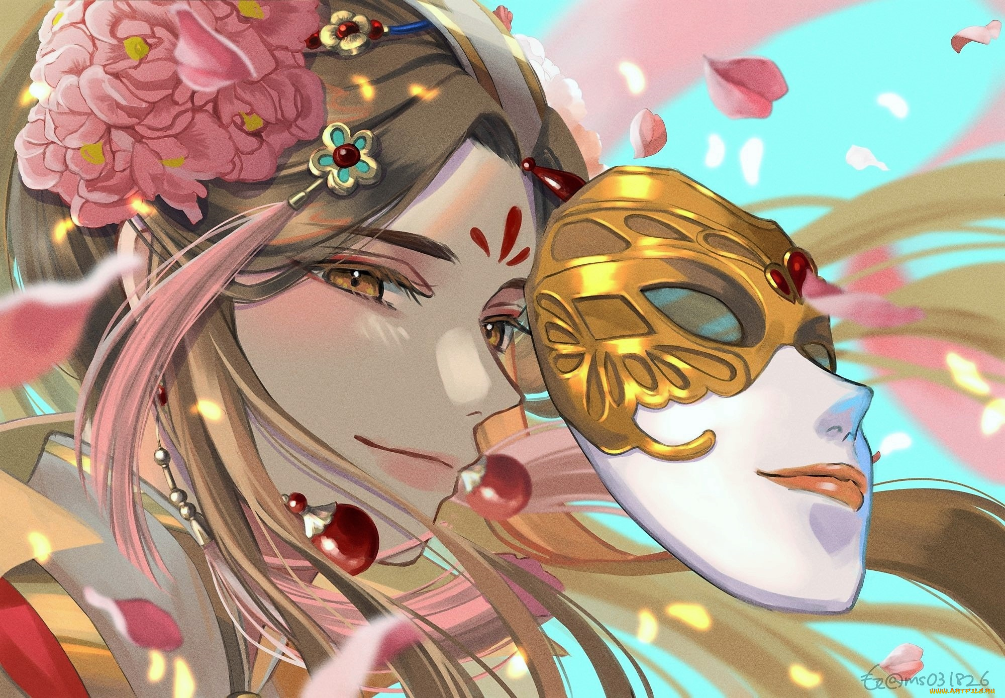 аниме, tian, guan, ci, fu, се, лянь, маска