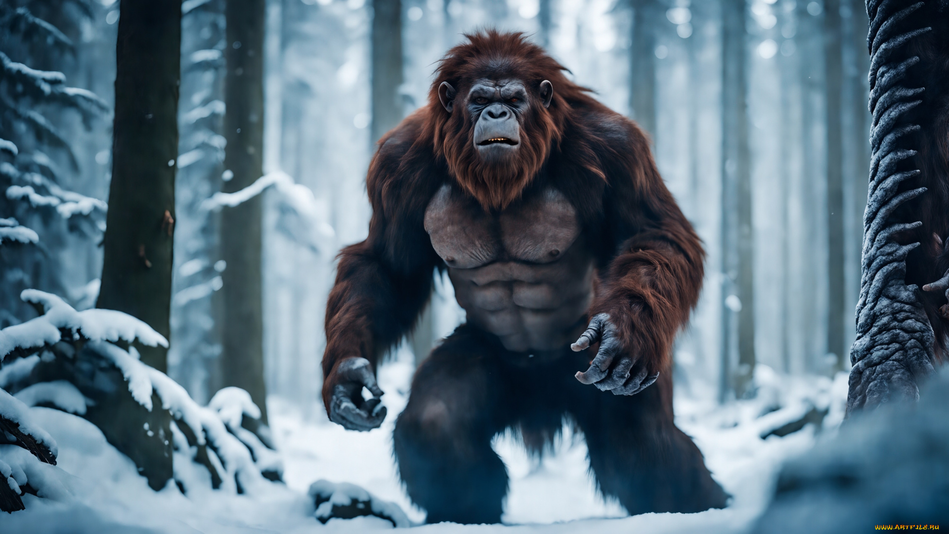 3д, графика, животные, , animals, горилла