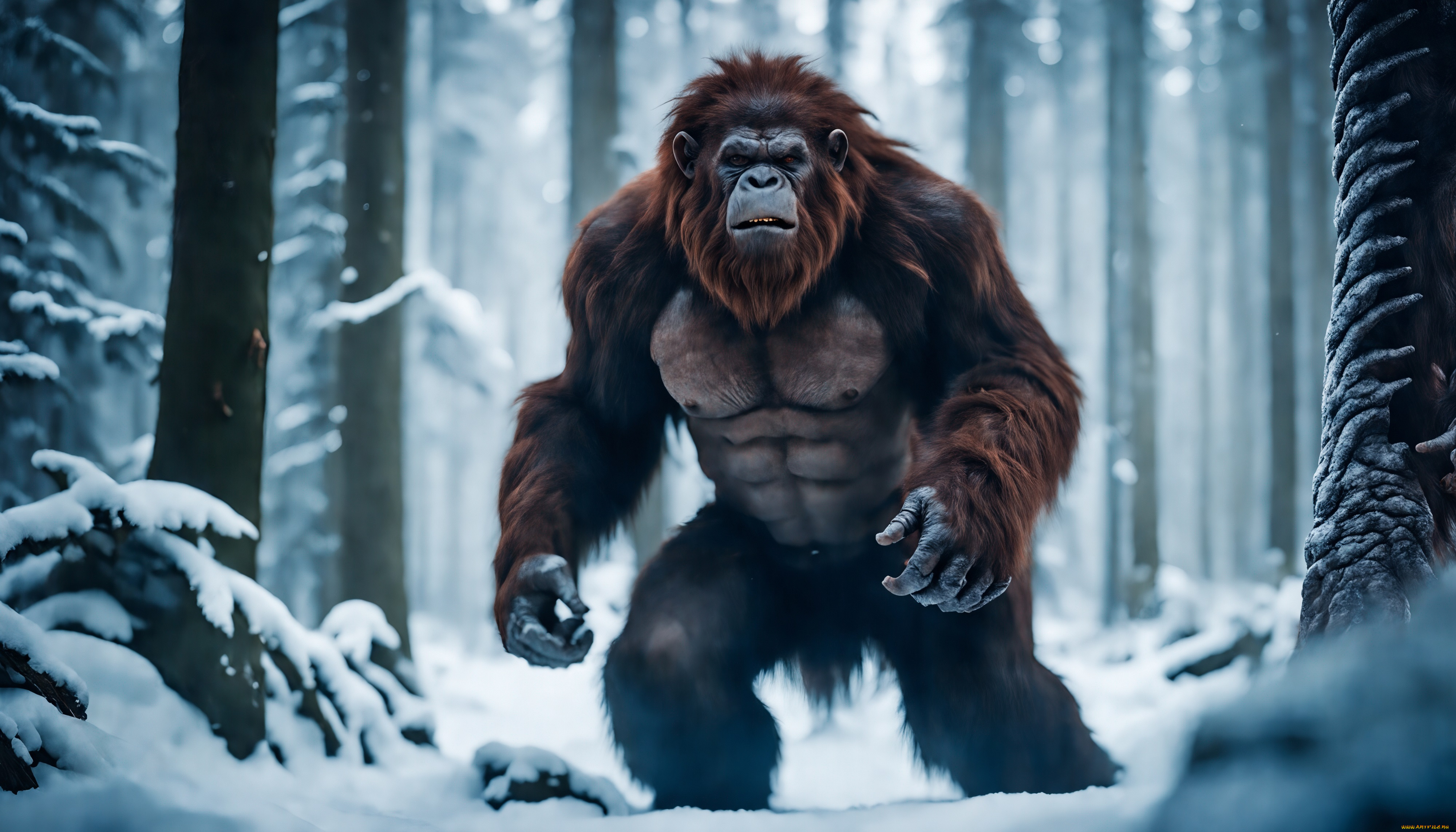 3д, графика, животные, , animals, горилла