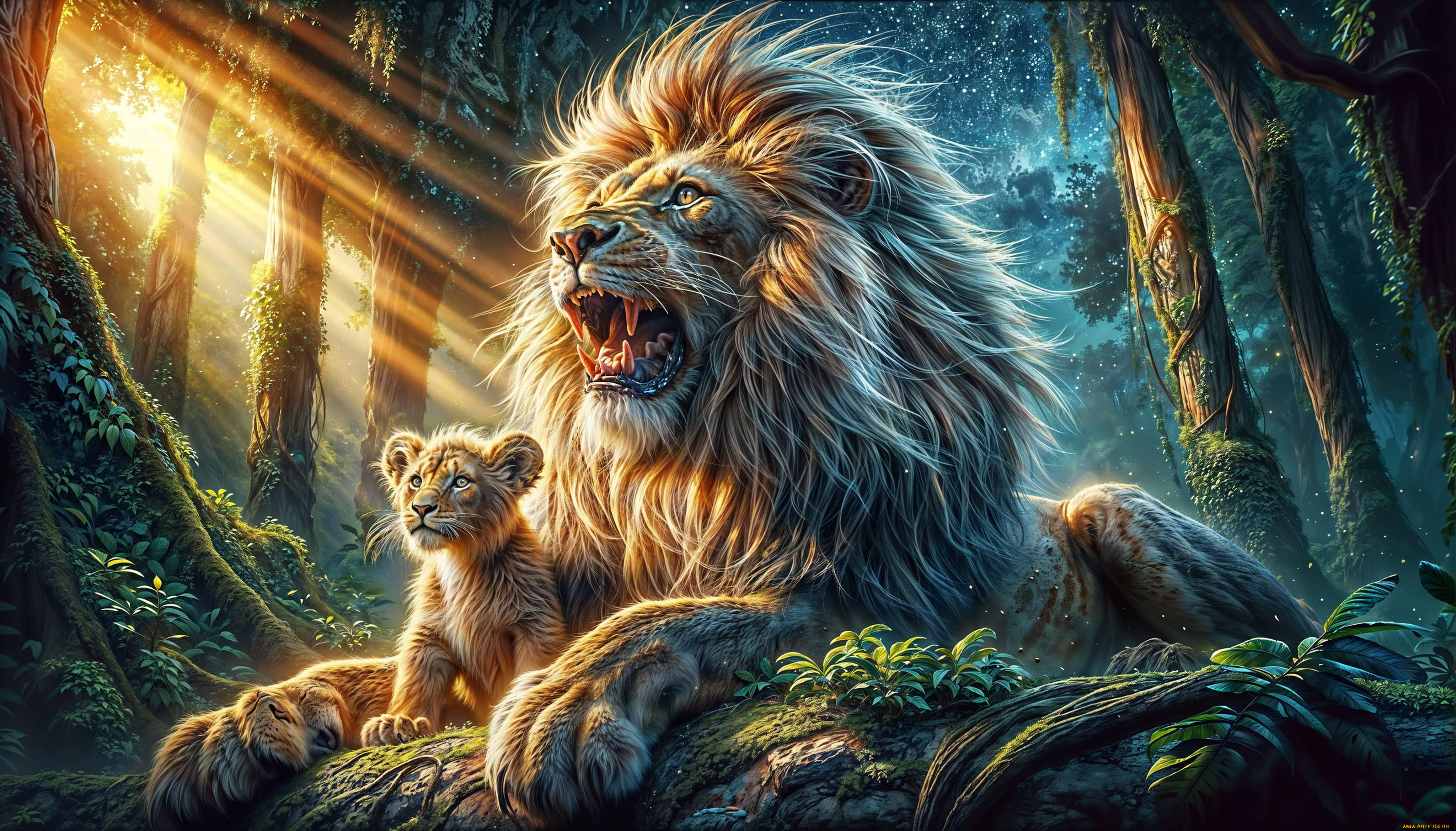 3д, графика, животные, , animals, лев, львёнок