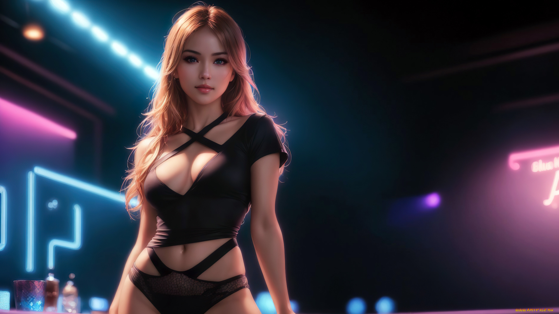 3д, графика, люди, , people, girl, fantasy, art, neon, digital, stable, diffusion