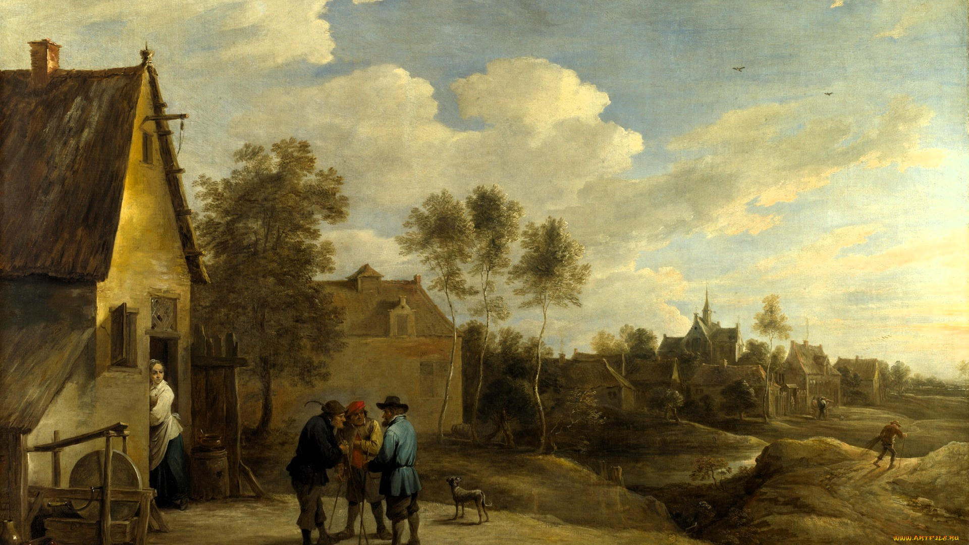 david, teniers, the, younger, рисованное, живопись, деревня, люди